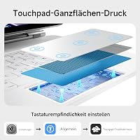 HOU iPad Air 13 és Pro 12.9 Billentyűzetes Tok - QWERTZ, Érintőpaddal, 7 Színű Háttérvilágítással, Mágneses Dizájn, Fehér - Kompatibilis M3/ 8