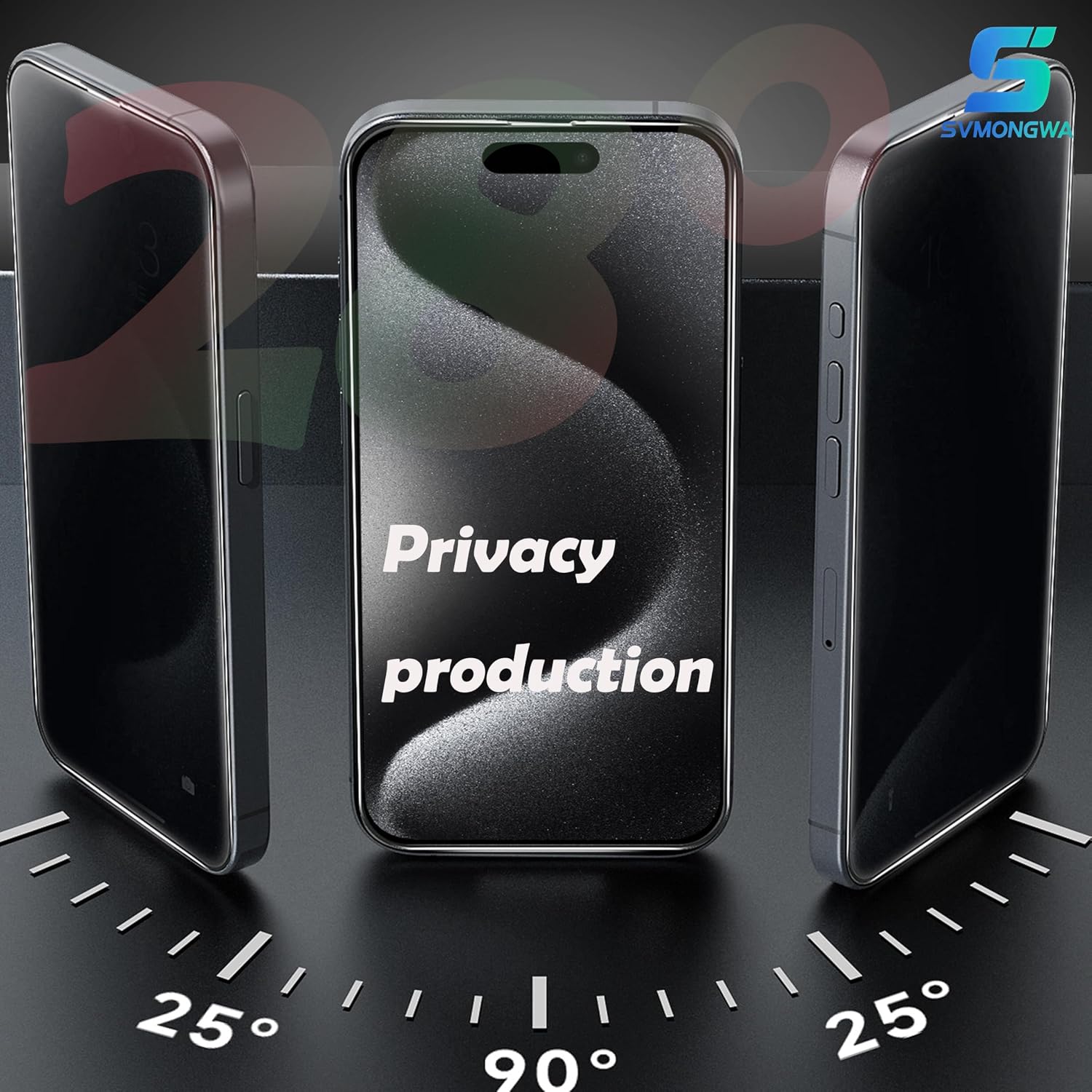 2 Pack iPhone 15 Pro Max 6.7'' Privacy Screen Protector | Auto-Alignment, Anti-Spy Tempered Glass, Auto Dust-Elimination Installation, Anti-Fingerprint, Case Friendly thumbnail