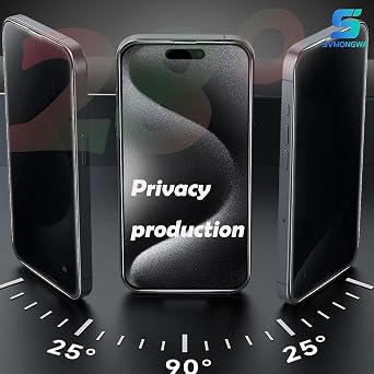 2 Pack iPhone 15 Pro Max 6.7'' Privacy Screen Protector | Auto-Alignment, Anti-Spy Tempered Glass, Auto Dust-Elimination Installation, Anti-Fingerprint, Case Friendly