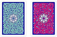 Vista 3 de Copag 1546 Neoteric Design - Juego de cartas 100% de plástico, tamaño de póquer (estándar) verde/rojo (índice jumbo, 1 juego)