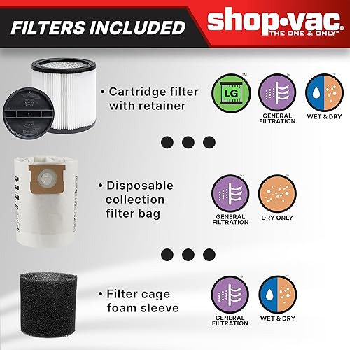 Miniatura 4 de Shop-Vac 5871205 Aspiradora con bomba de agua en seco y húmedo de 12 galones con bomba de agua integrada, 5.0 CV pico, 2.5 pulgadas de diámetro x