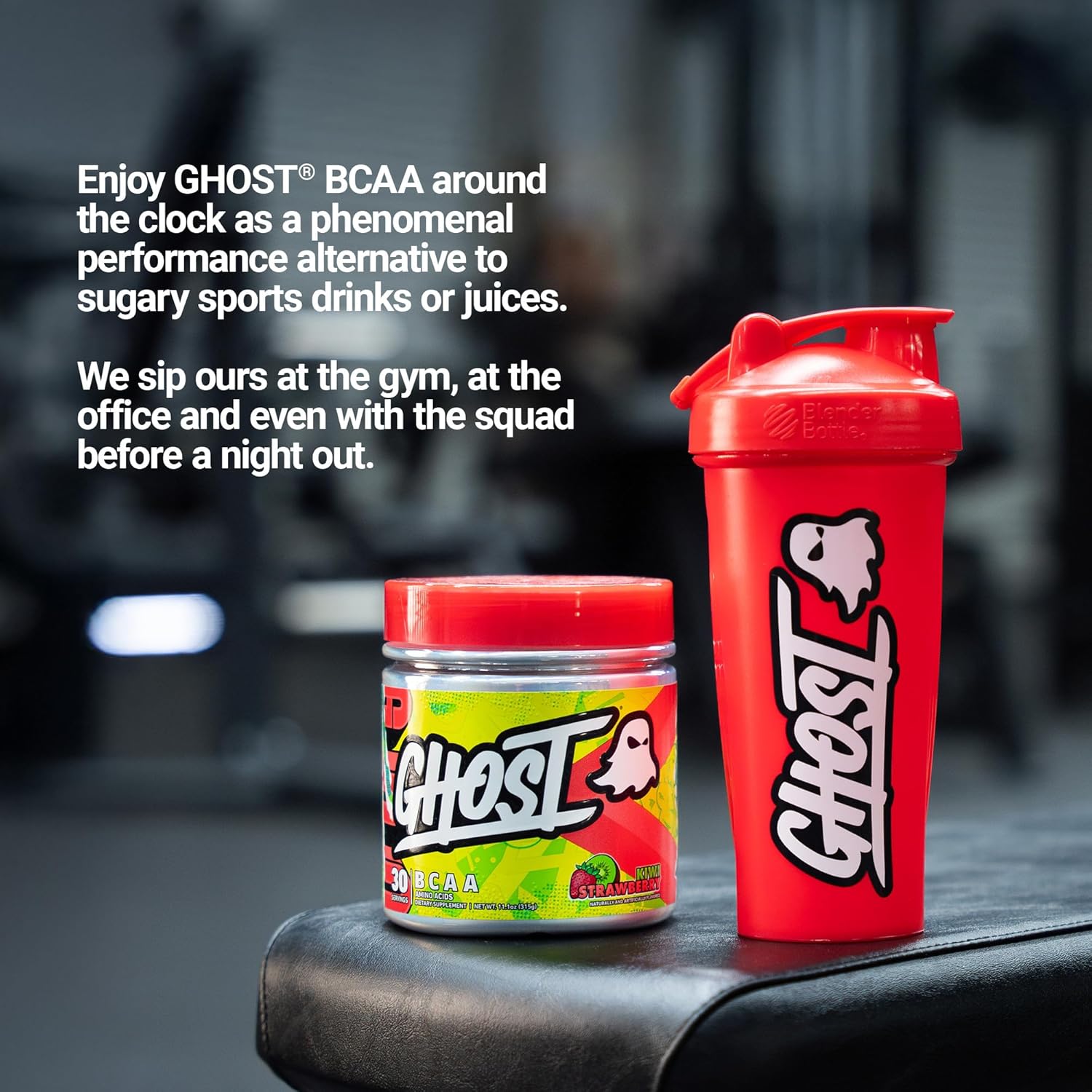 GHOST BCAA Powder Amino Acids Supplement, Kiwi Strawberry - 30 Servings - Sugar-Free Intra, Post & Pre Workout Amino Powder & Recovery Drink, 7G BCAA - Image 4