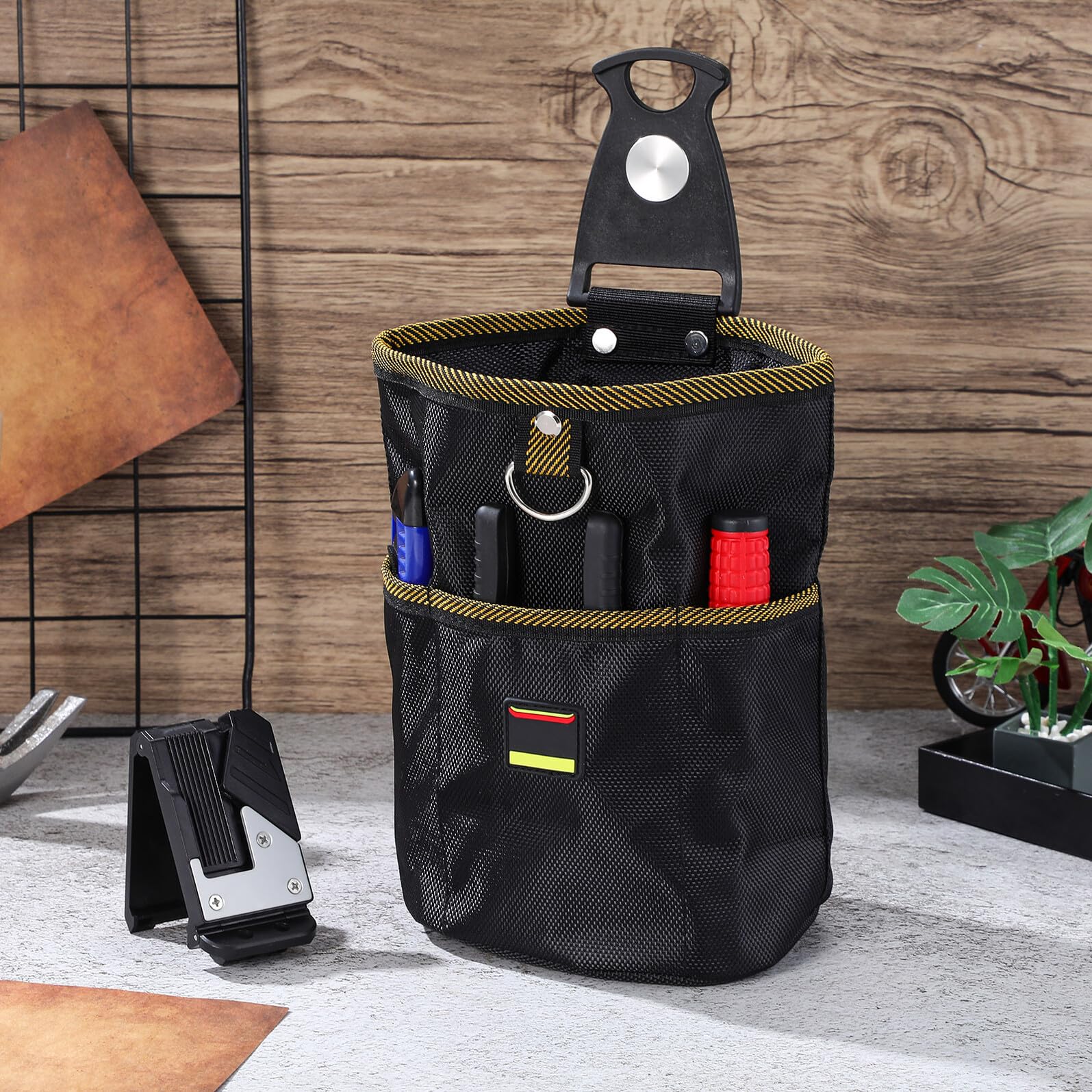 TEHAUX Bolsa de Herramientas para Cinturón de Tela Oxford Resistente al Desgaste, Organizador Multifunción con Múltiples Bolsillos, Compacto y Portátil para Proyectos de Bricolaje