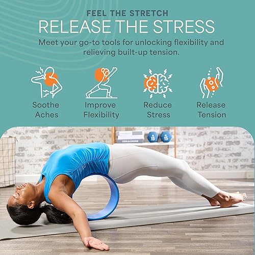Miniatura 2 de Lifepro Juego de ruedas de yoga para aliviar el dolor de hombros y cuello, alineación y estiramiento de espalda, rodillo para reventar, agrietarse y