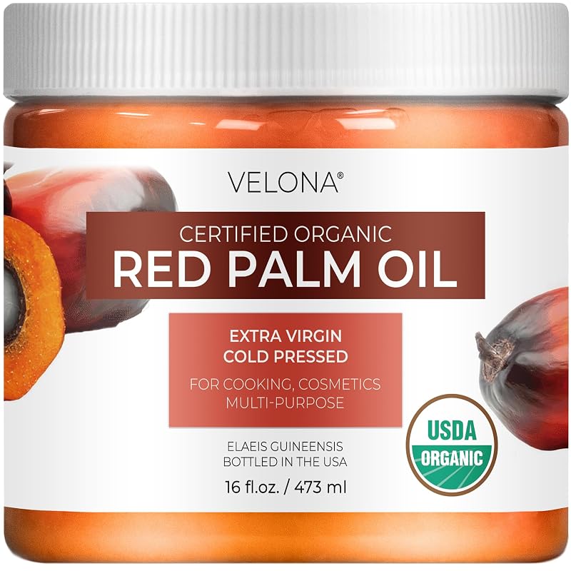 Óleo de Palma Vermelha Orgânico velona, Virgem e Prensado a Frio, 473 mL