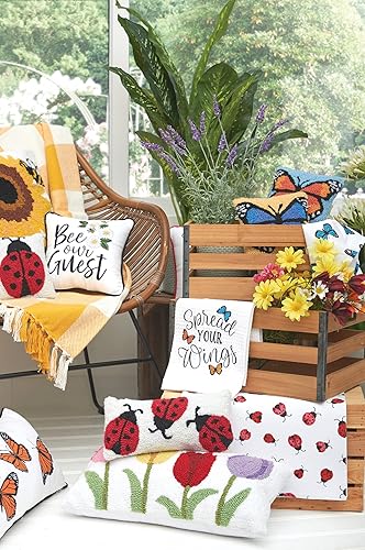 Miniatura 3 de C&amp;F Home Bee Our Guest - Fundas de almohada bordadas de 10 x 10 pulgadas, diseño de abeja, lindas fundas decorativas de primavera para sofá y cama,