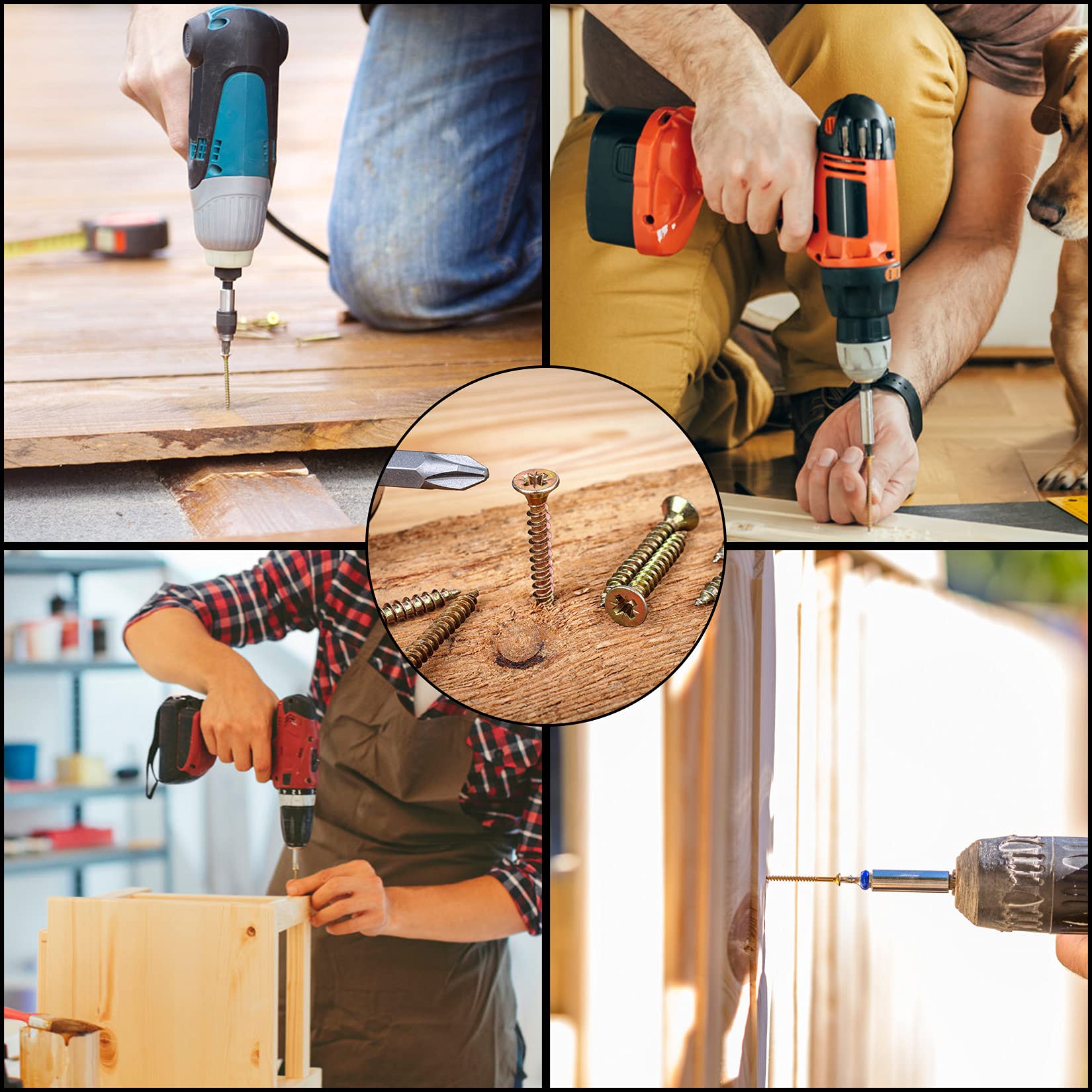 Set 370 Viti Autofilettanti M3/M3.5 - Testa Piana A Croce, Zincate - Per Legno E Cartongesso (16-50mm) - Foto 5