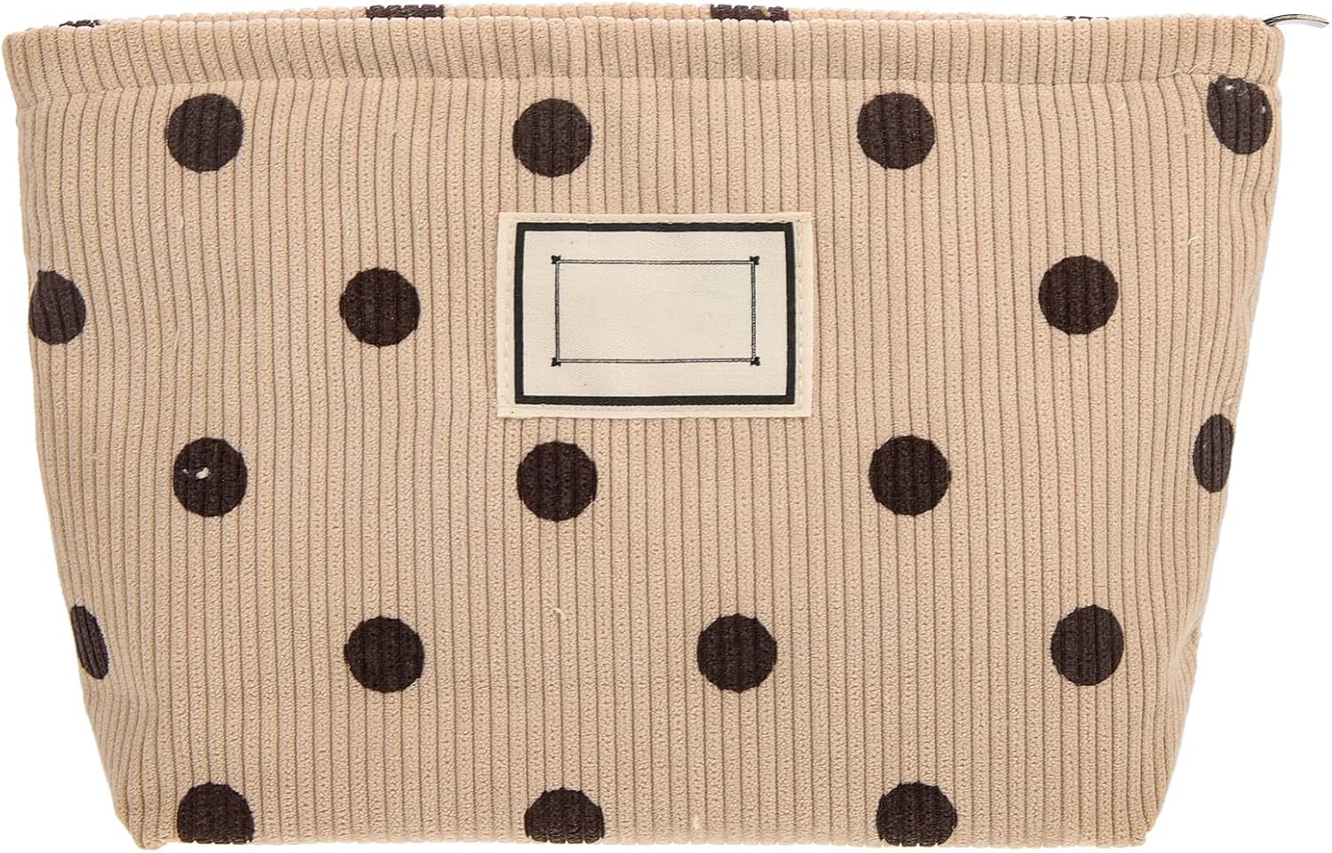 Corduroy Makeup Bag Large Capacity Vintage Khaki Toiletry Pouch