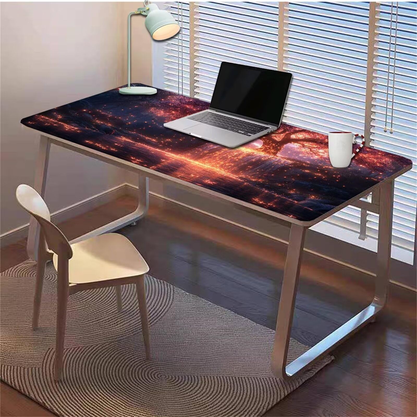 Gamingowa podkładka pod mysz 1200 x 600 x 3 mm, XXL, wodoszczelna, odporna na ścieranie, ze zszytymi krawędziami, kolorowa podkładka na biurko, poprawia prędkość i precyzję, do komputera, laptopa