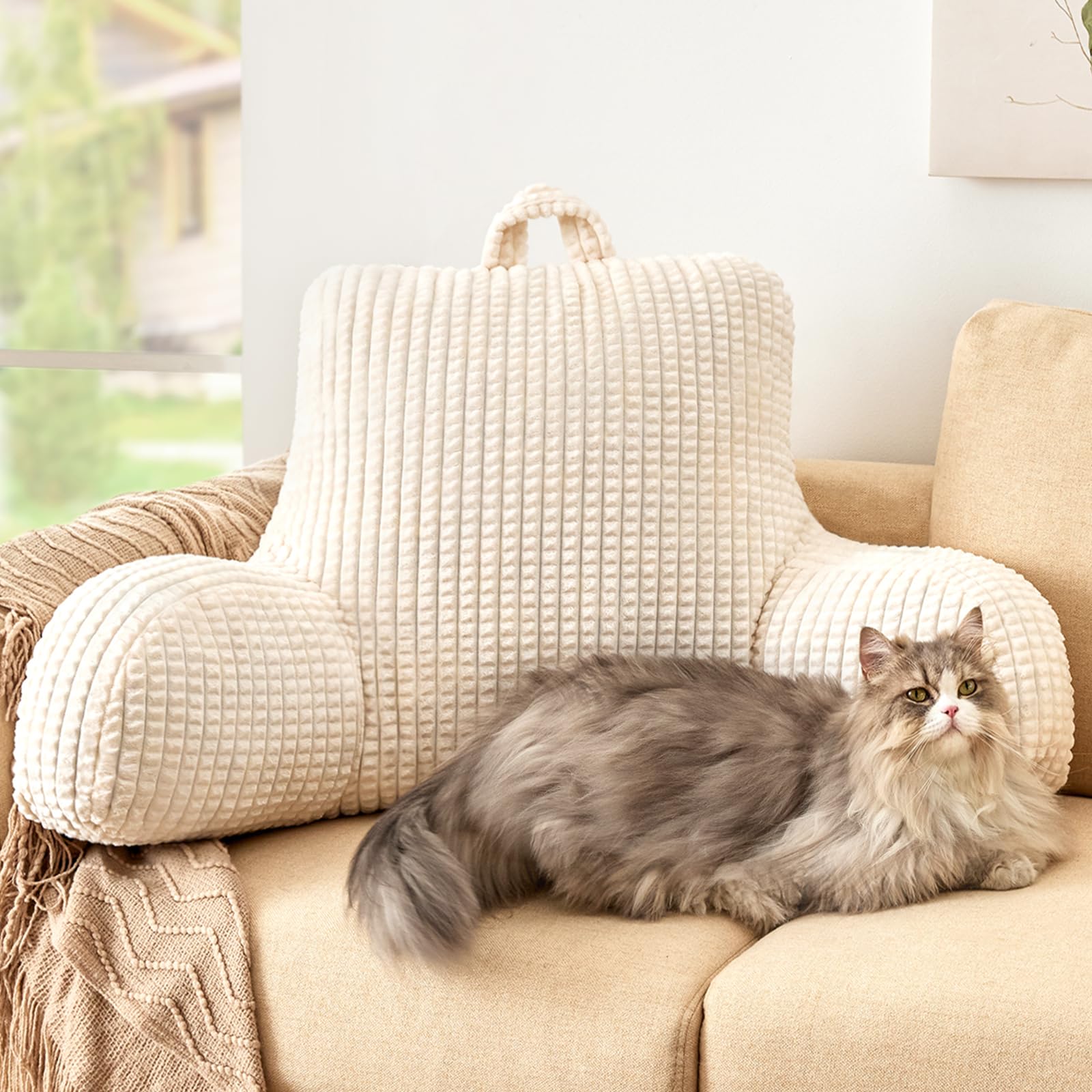 Memory Foam Reading Pillows Reading Pillow For Gaming, Large Arm