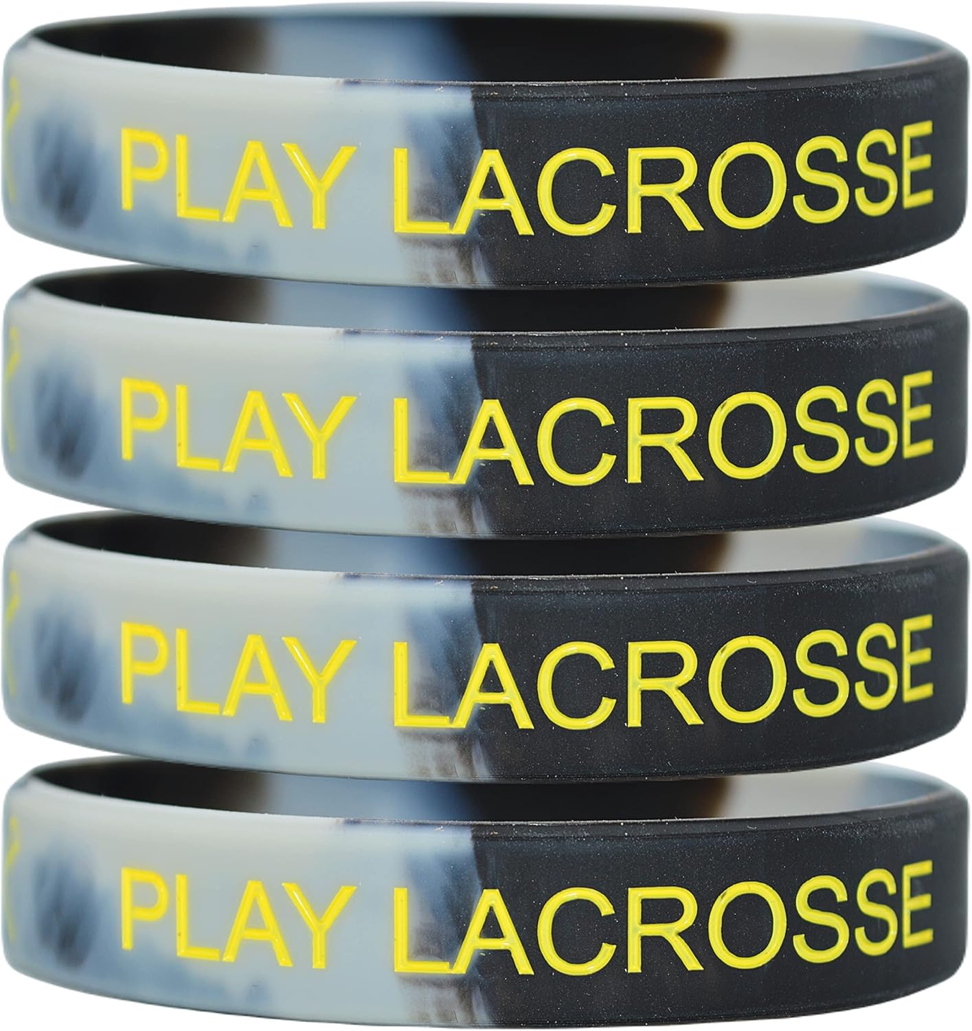 LAX Lacrosse Bracelet Silicone Wristband (4Pack