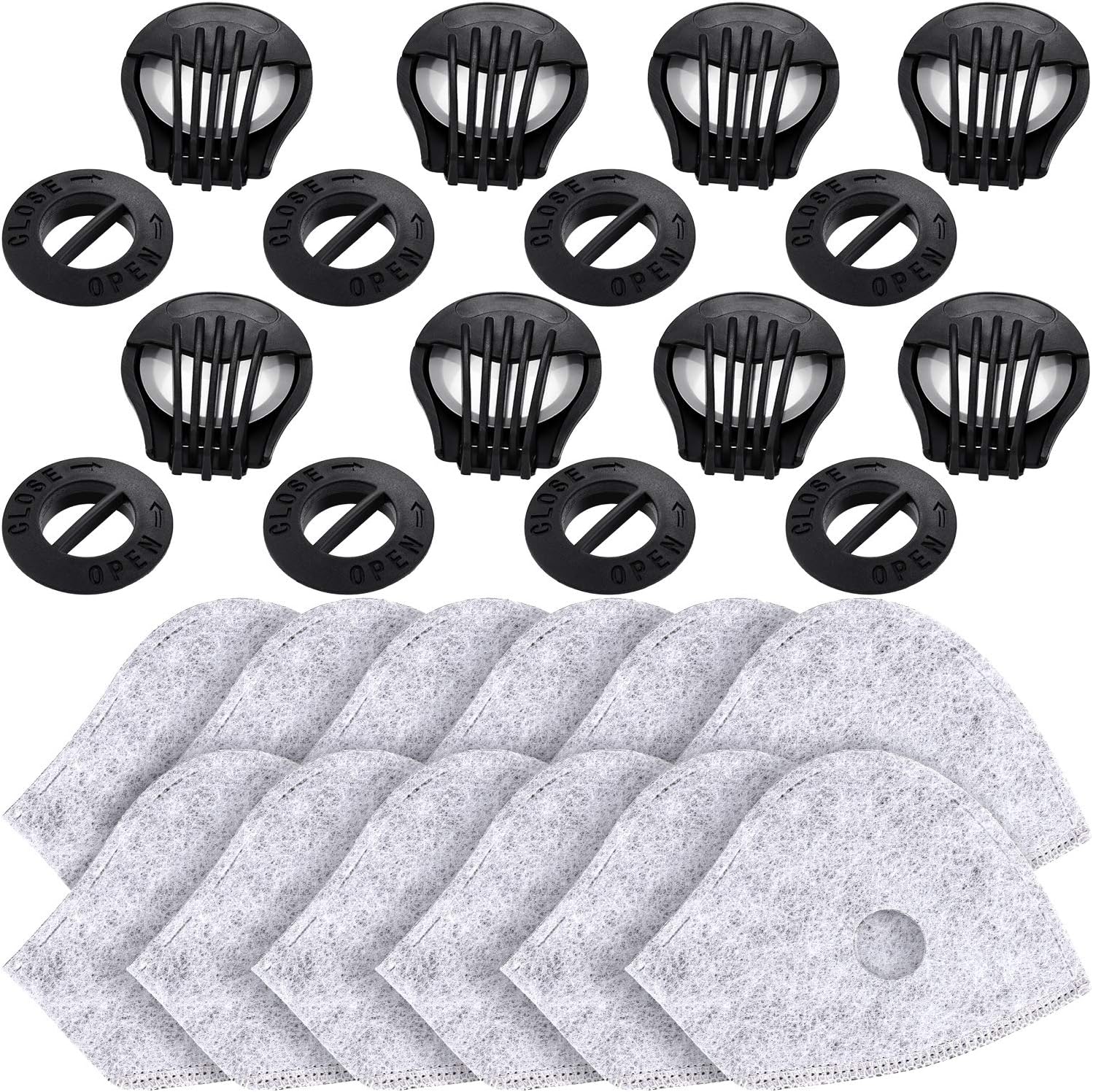20 Pieces Five-layer Activated Carbon sheet Replaceable sheet Inserts and Exhaust Valves Replacement for Men Women