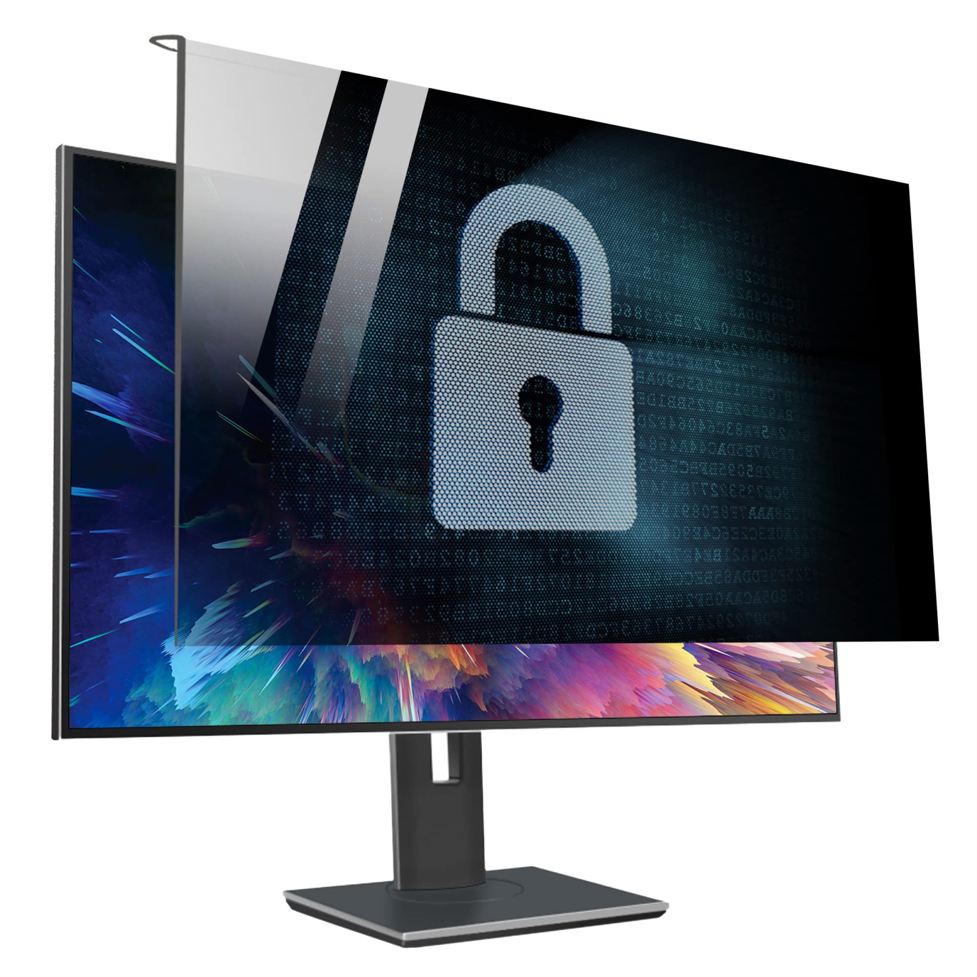 Wisząca folia prywatności na monitor komputerowy, ochrona przed niebieskim światłem, folia maskująca odporny na zarysowania, materiał akrylowy, 47-82 cm, do biura, szkoły, 61 cm 547 x 320 mm