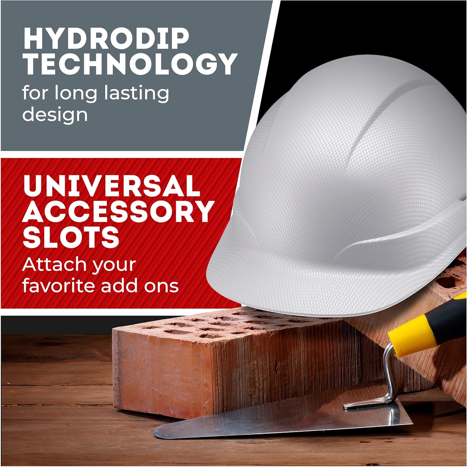 Acerpal Cap Style Non-Vented Light Grey Carbon Fiber Design OSHA Hard Hat with 6-Point Suspension
