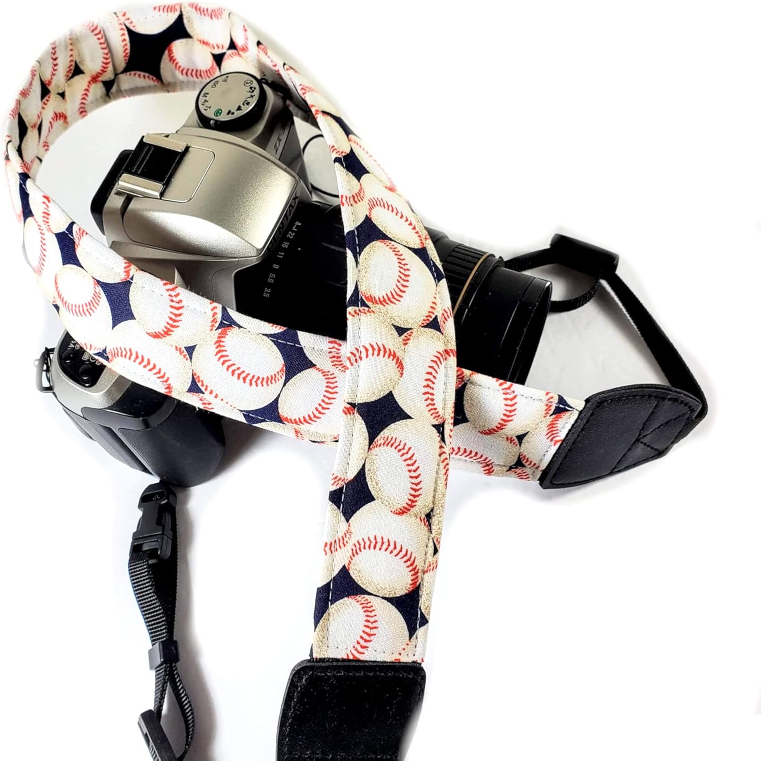 Baseball Camera Strap, White Blue Baseball Camera Strap Universal DSLR Neck & Shoulder Strap, Photography Accessory, Gift for Men & Women