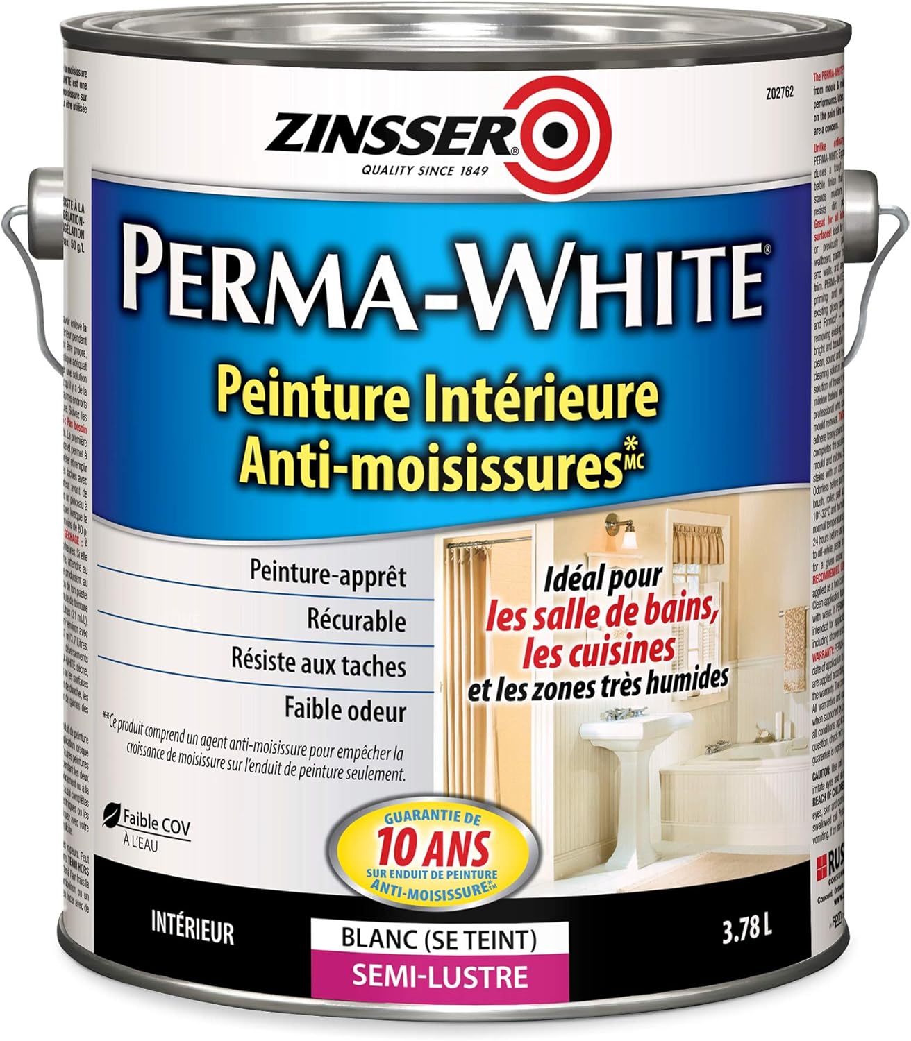 Rust-Oleum Perma White Mould & Mildew Interior Paint in Tint able Semi ...