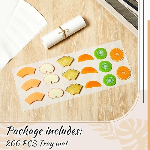 Miniatura 9 de Juego de 200 bandejas para liofilizar, papel pergamino, accesorios de servicio de alimentos precortados compatibles con bandejas de secado de