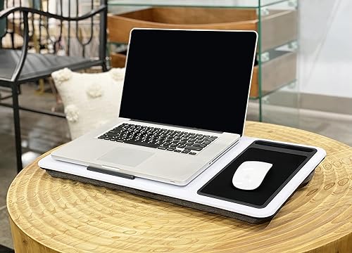 Miniatura 5 de Rae Dunn Escritorio de regazo Escritorio de regazo para laptop Mesa de trabajo portátil con cojín para cama, sofá, coche Uso para escribir, leer,