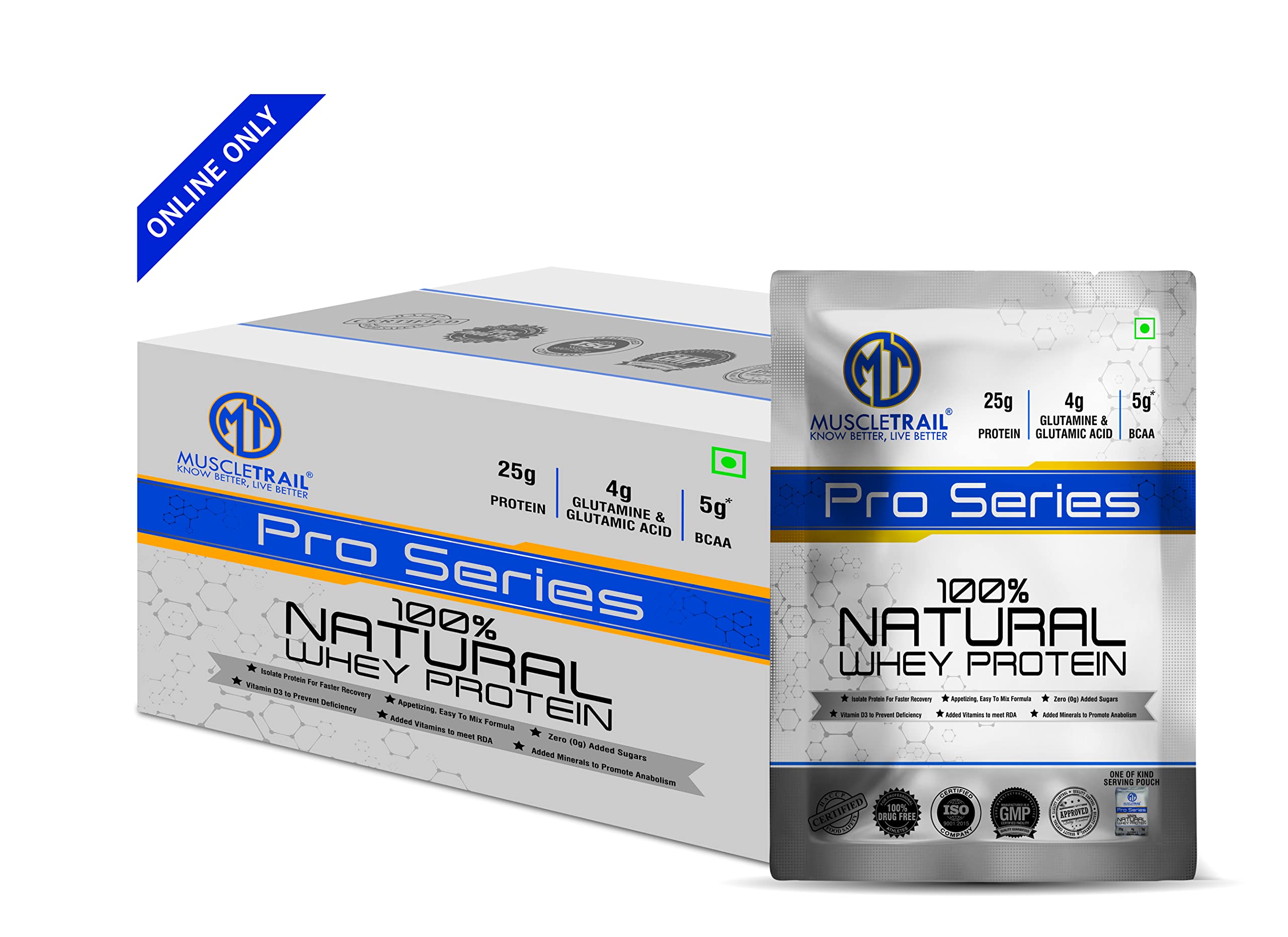 MuscleTrail Pro Series 100% Natural Whey Protein | A-Grade Protein, Low Carb & Fat, Zero Added Sugar | Lab Tested | Banned Substance Free | Organic Protein (Mango Twist, 868g (28 serving) (ONLINE EXCLUSIVE)