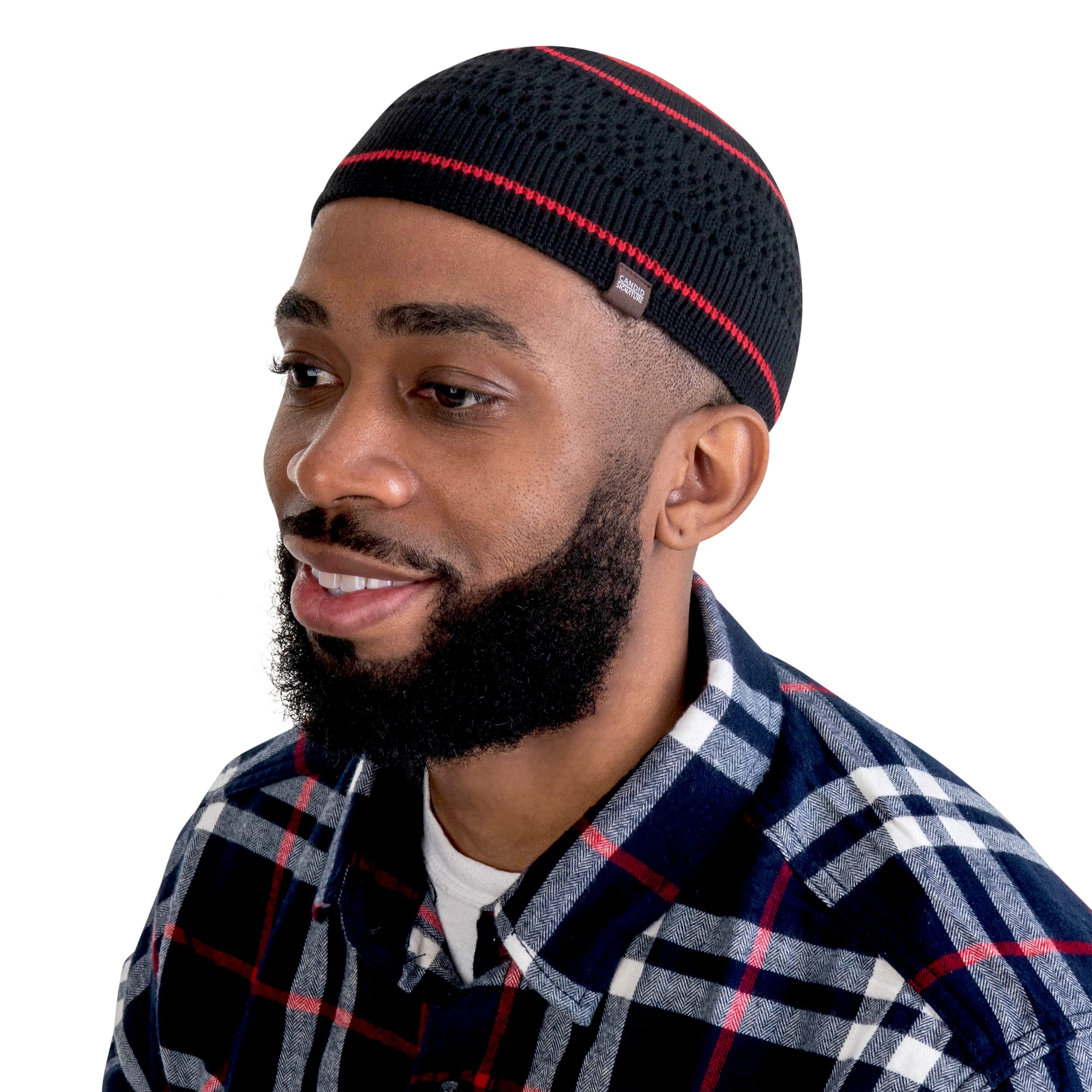 100% Cotton Skull Cap Chemo Kufi Under Helmet Beanie Hats in Solid Colors and Stripes