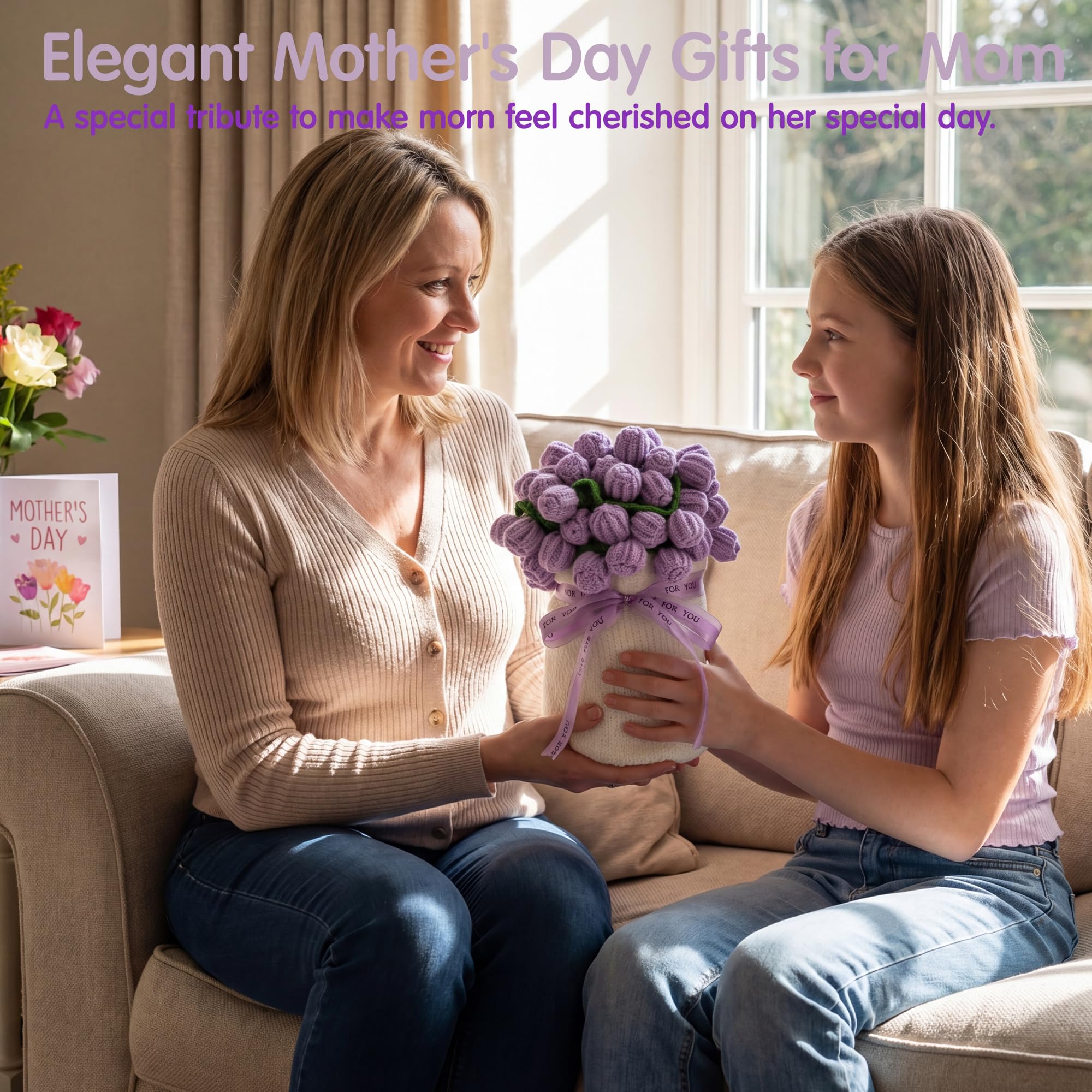 Regalos de cumpleaños para el día de la madre, paquete de cuidado personal para mujeres, cestas de regalo de bienestar pronto, juego de regalo de spa con ramo de flores de ganchillo, regalos únicos