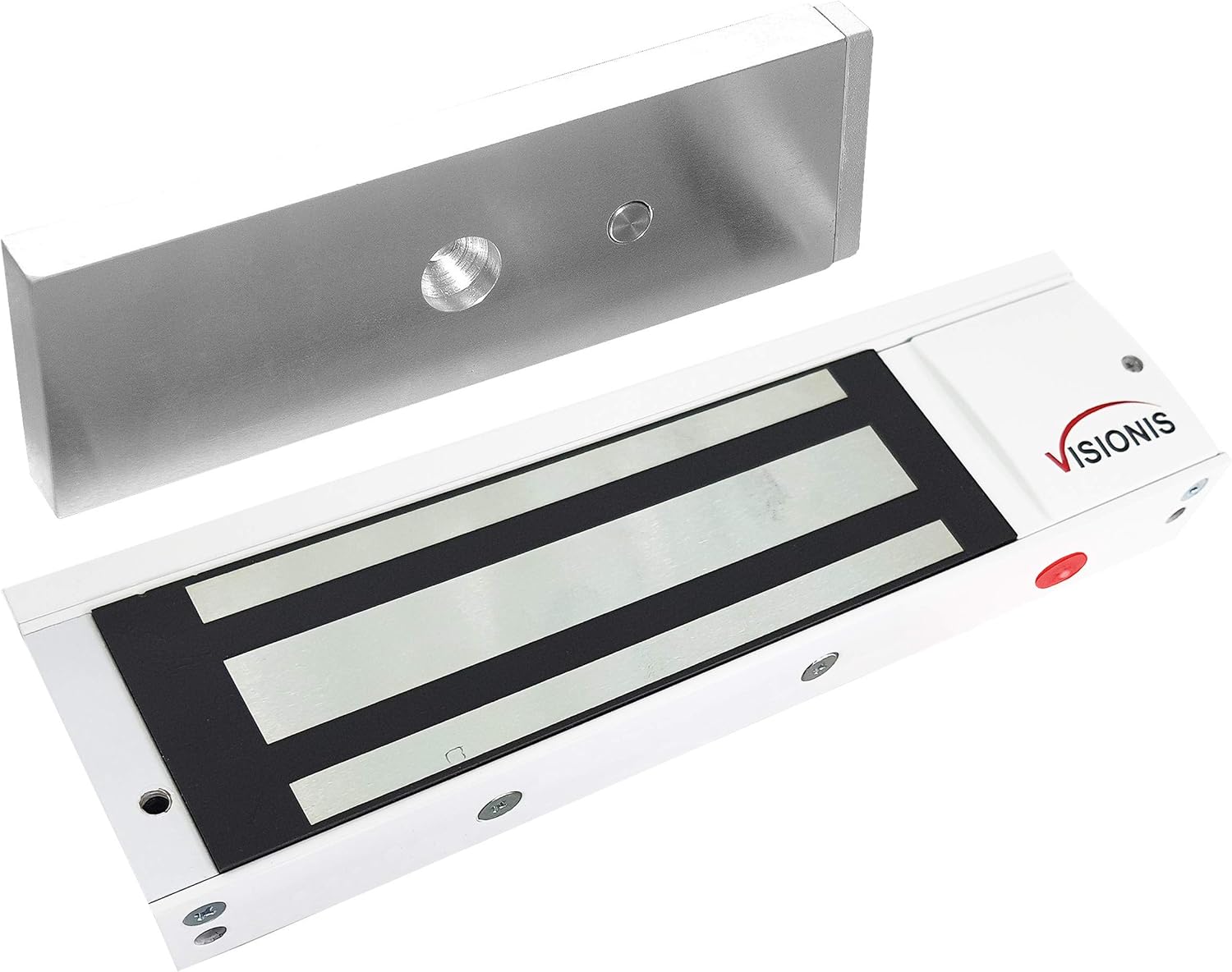 Visionis VS-VISML1200LED-WH Indoor 1200lbs White Electromagnetic Lock with LED Sensor for Door Access Control