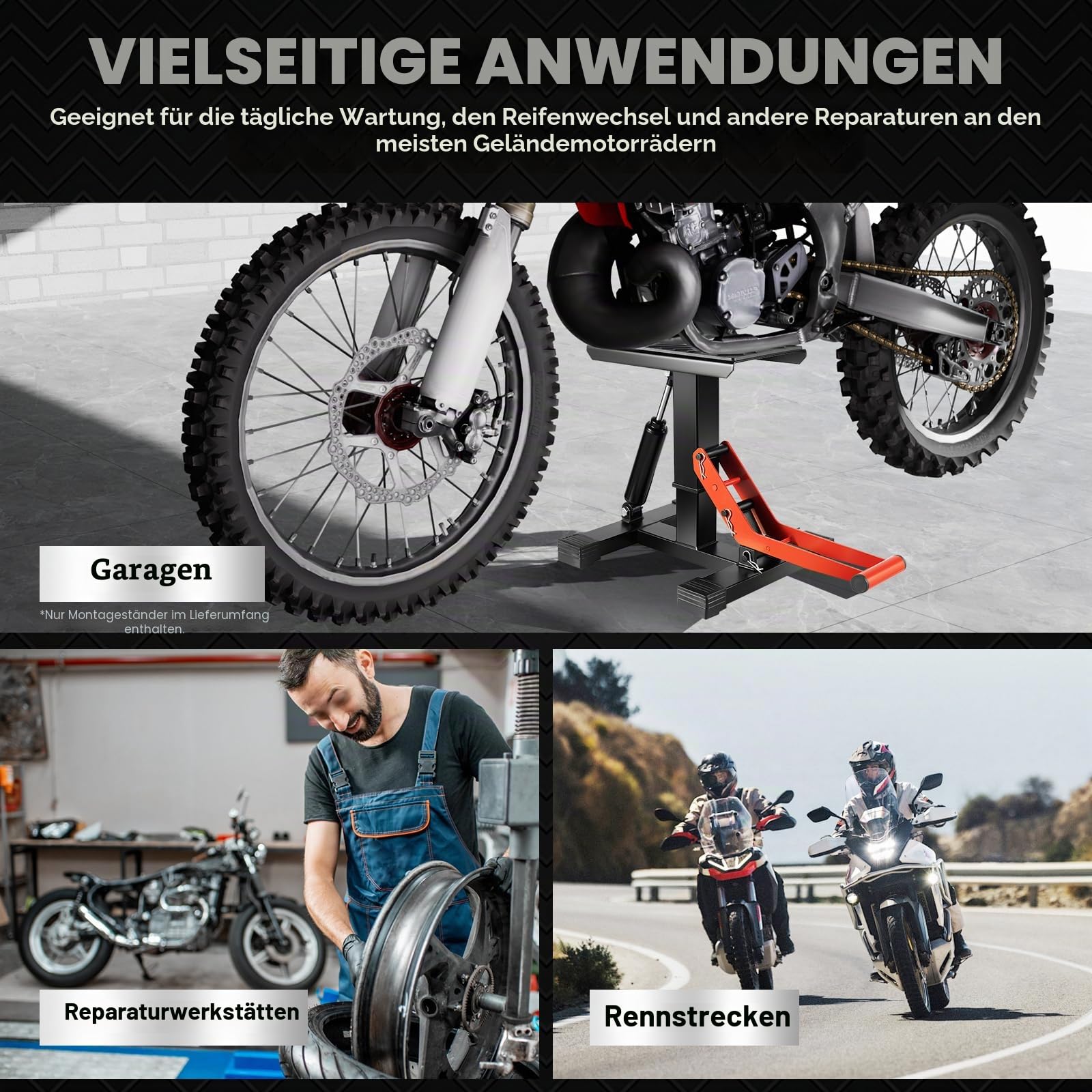Hydraulischer Motocross Motorrad Hubständer Montageständer Enduro Repair Ständer Dirt Bike Stand Lift Jack Hebetisch,für Reparatur von,Tragfähigkeit innerhalb von 400kg