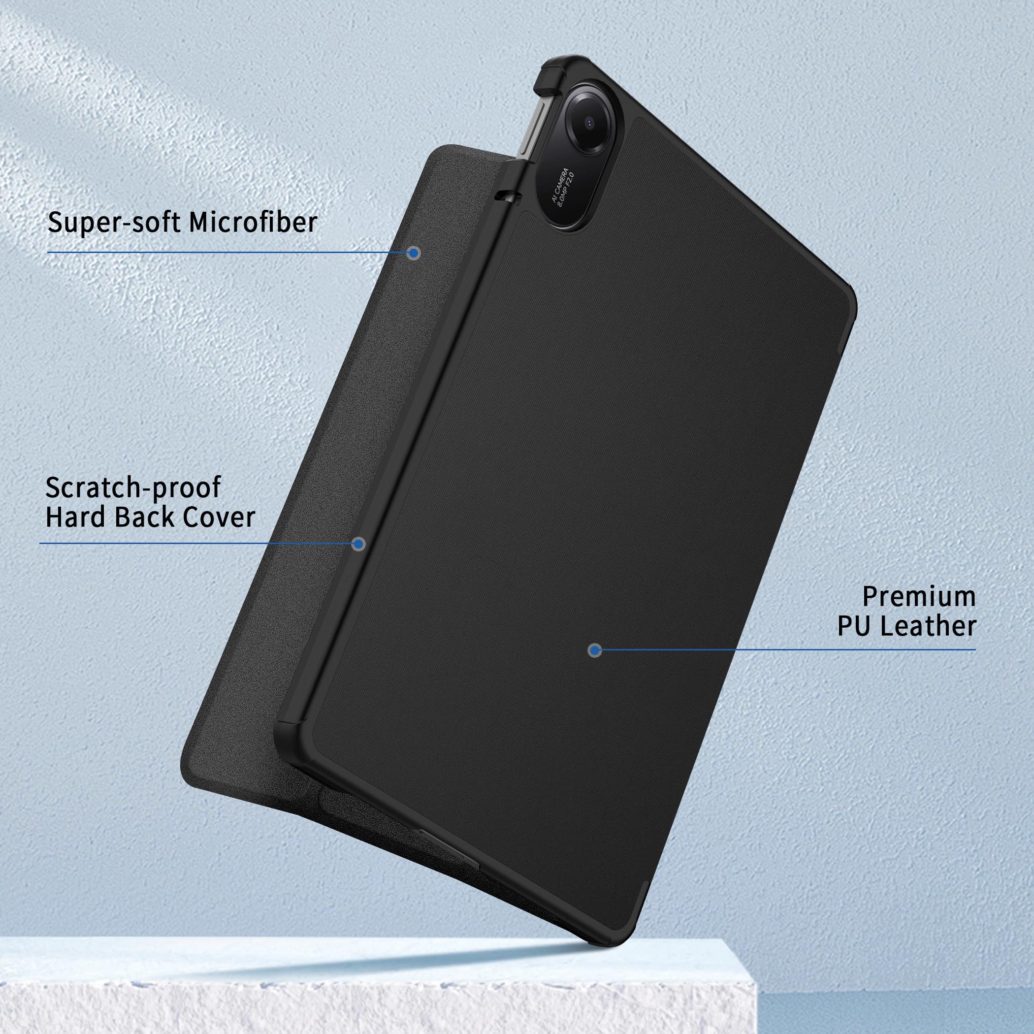 Xiaomi Redmi Pad 2 11 Cali Cover PU Custodia Ultra Sottile Leggero Supporto in Pelle Pelle
