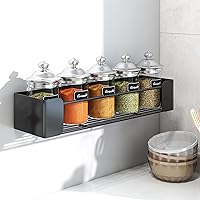 Vista 2 de Paquete de 2 estantes magnéticos para especias, estante magnético para especias para nevera, gabinete de metal y horno microondas para sostener