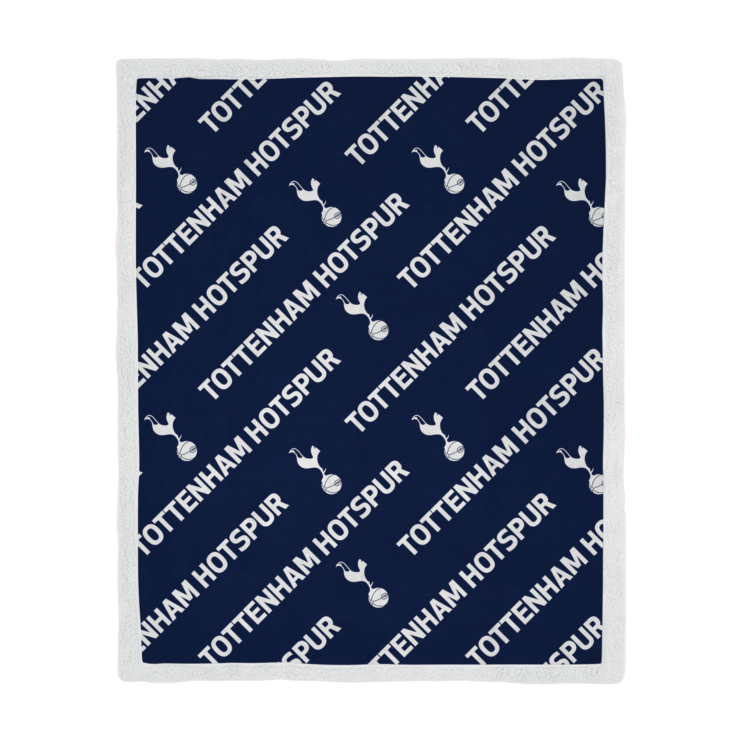 B&Q -  Tottenham Fc Sherpa Back Blanket Fleece Blue Spurs  Football Throw 120Cm X 150Cm