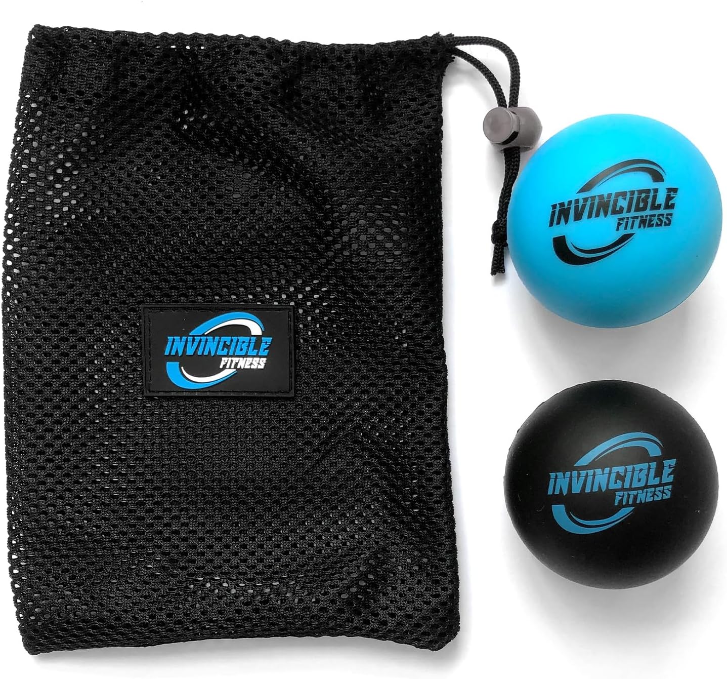 Deep Tissue Massage Ball Set Kit of 2 Firm SemiFoam Balls with Carry