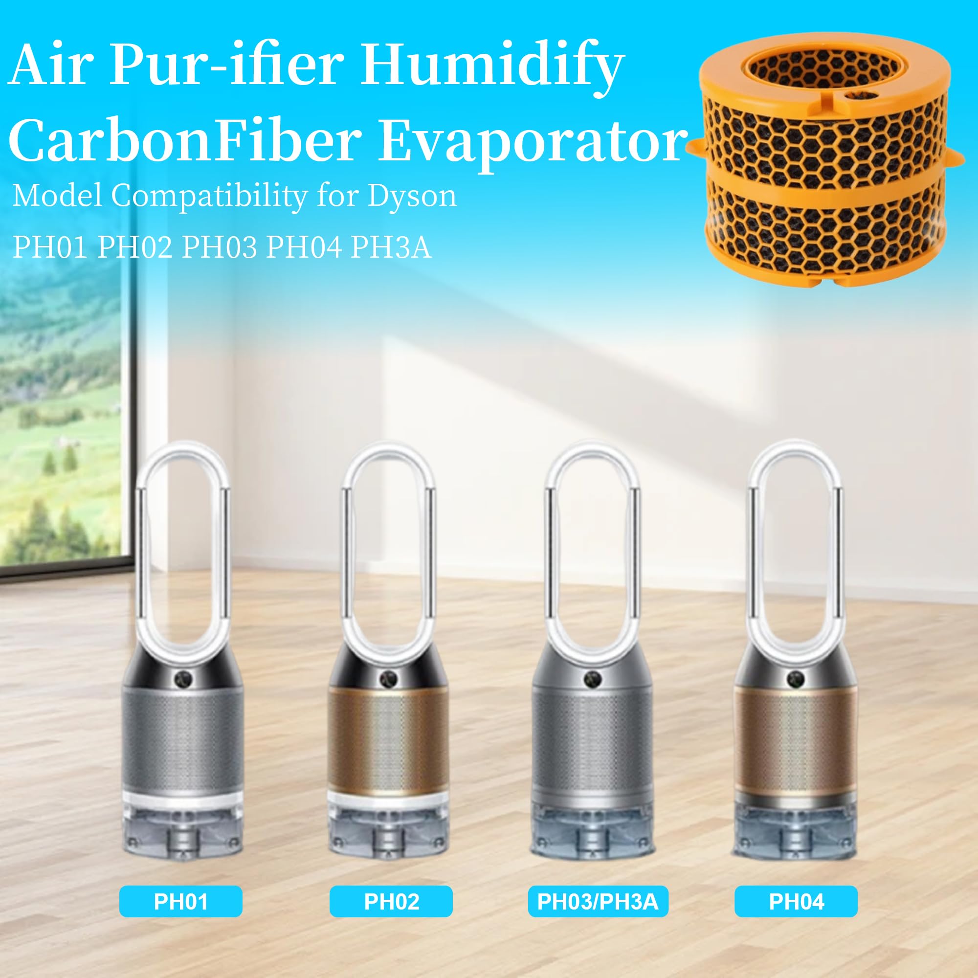 Filtro per Dyson Depuratore D'aria Dyson Humidify+Cool PH01 PH02 PH03 PH04 PH3A, Purificatore D'aria, Filtro in Fibra di Carbonio, Ricambio per Dysón, Filtro di Ricambio al Carbone Attivo