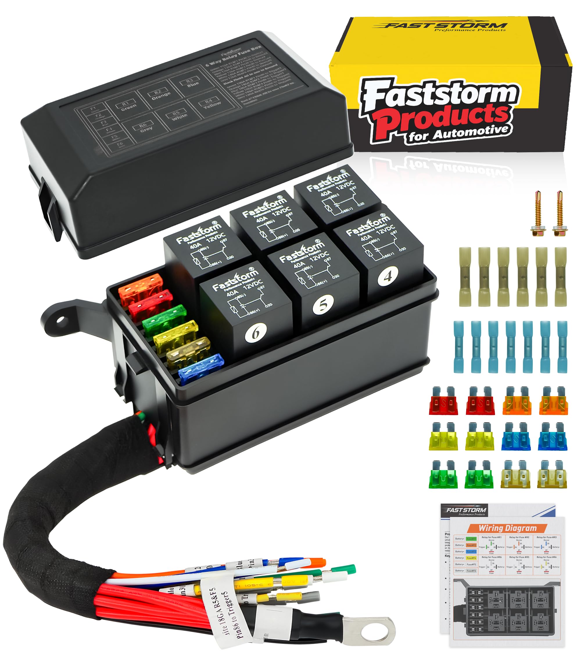 Photo 1 of FASTSTORM 6-Way Fuse Relay Box with Built-in Diodes