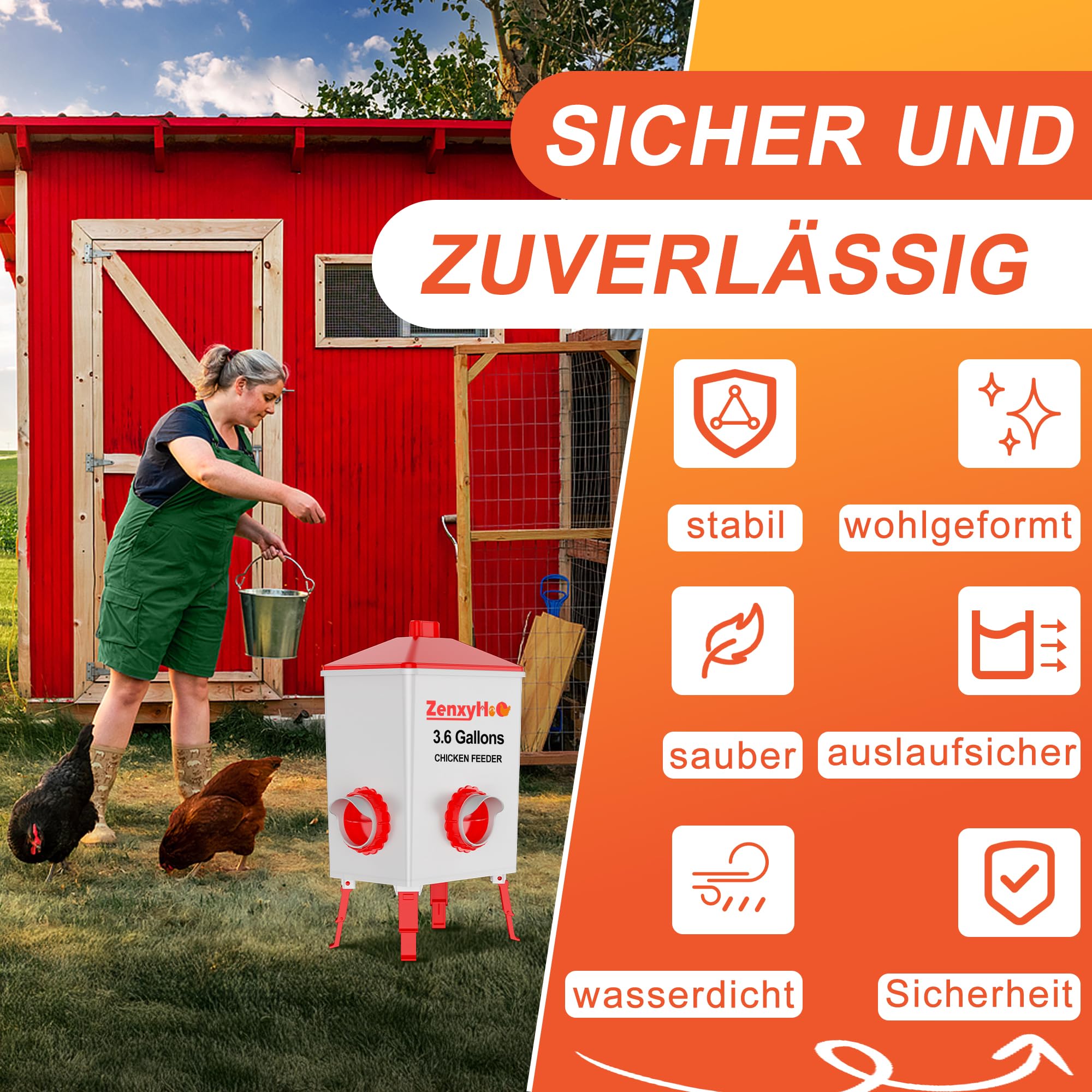 ZenxyHoC DIY Hühner Futterspender ohne Verschwendung, 8-Ausgang Geflügel Futterautomat mit Lochsäge für Eimer und Tröge
