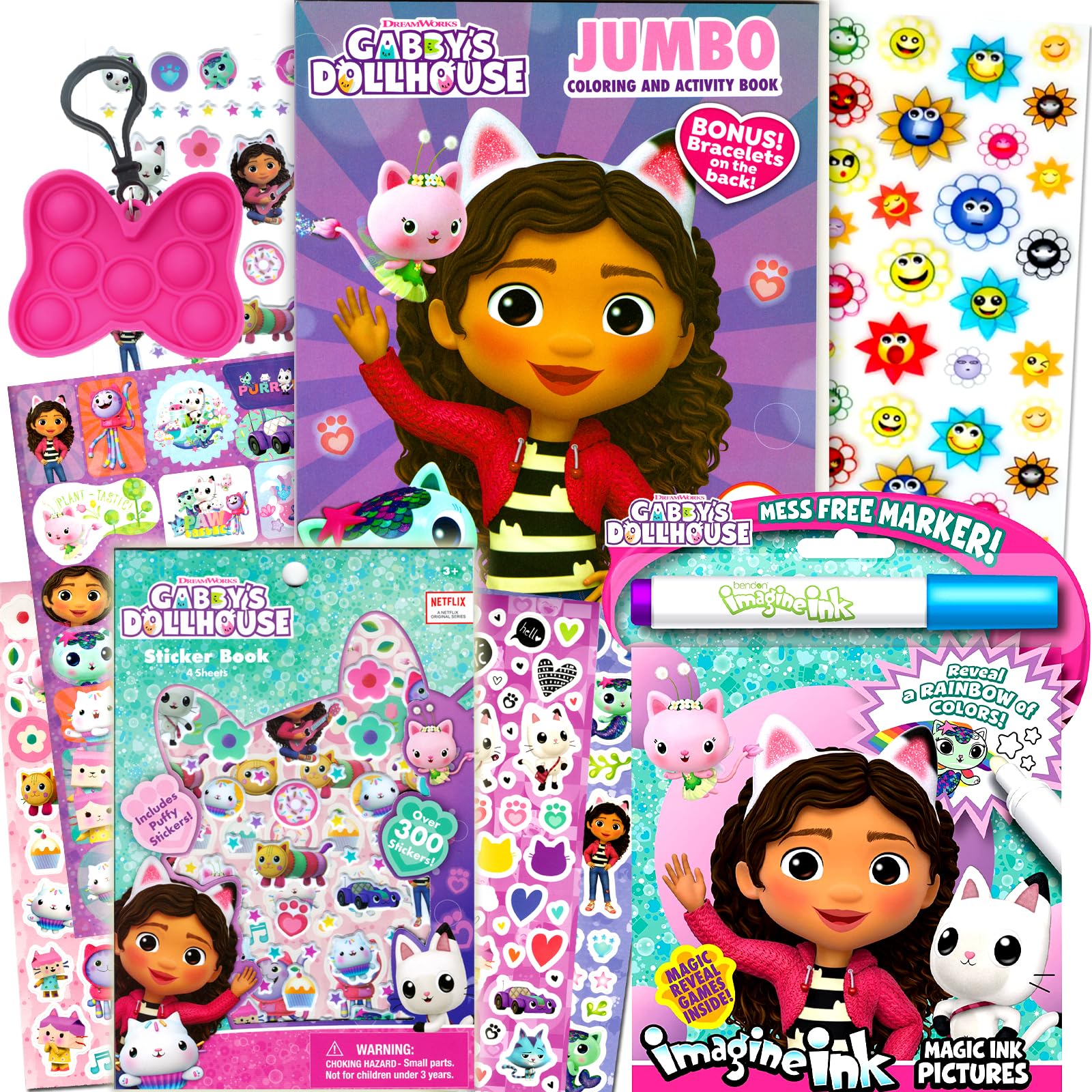 Gabby's Dollhouse Coloring Book and Stickers Super Set for Girls - Featuring Activities, Mazes, Games, Puzzles