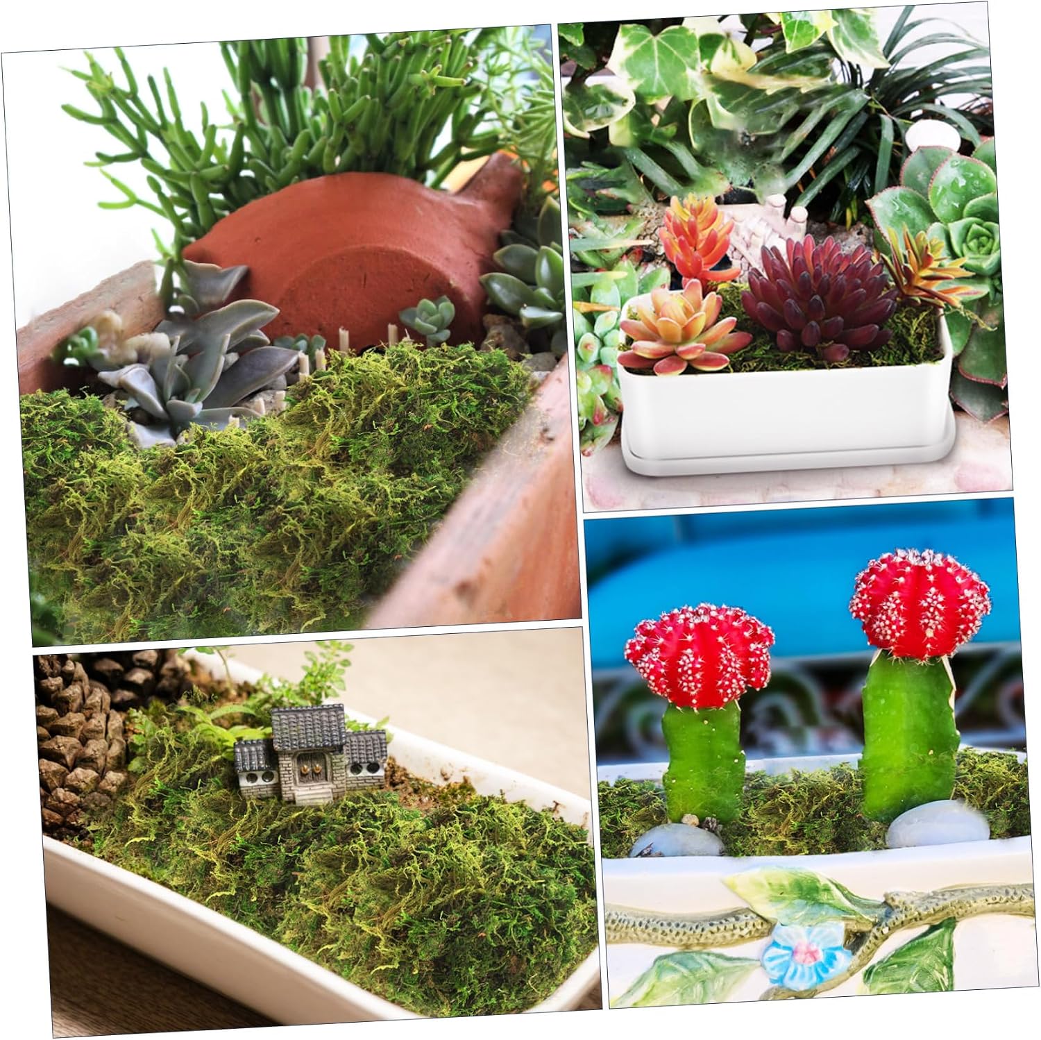 Alipis 200g Faux Moss for Crafts and Decor Green Stained Artificial Moss for Potted Plants Wreaths and Projects Easy to Maintain Versatile Indoor Decoration
