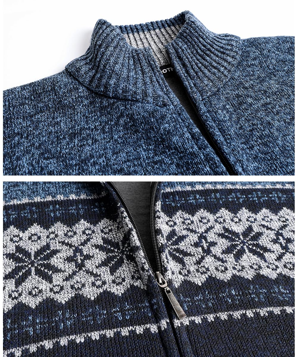 Homme Gilet Cardigan Veste Ouvrez-Front Zippé avec 2 Poches Gilet Veste Tricoté Chaud Coupe rembourré Décontractée Manche Longue Chandail