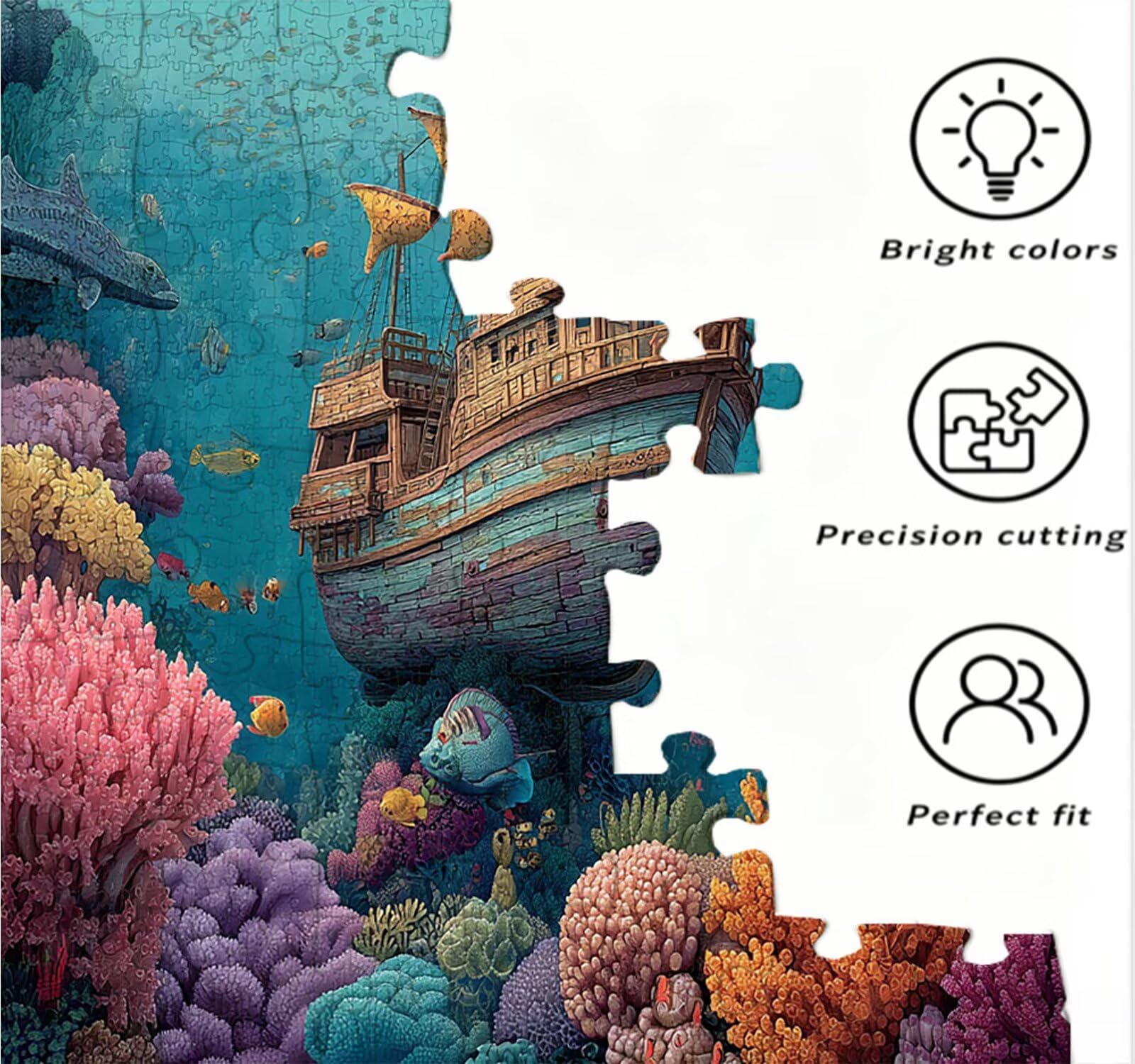 Puzzle dla dorosłych 1000, statek podwodne 1000-elementowe puzzle dla dorosłych, klasyczne gry edukacyjne, gry i zajęcia rodzinne, do dekoracji ścian domu, świetny pomysł na prezent R0KH-128