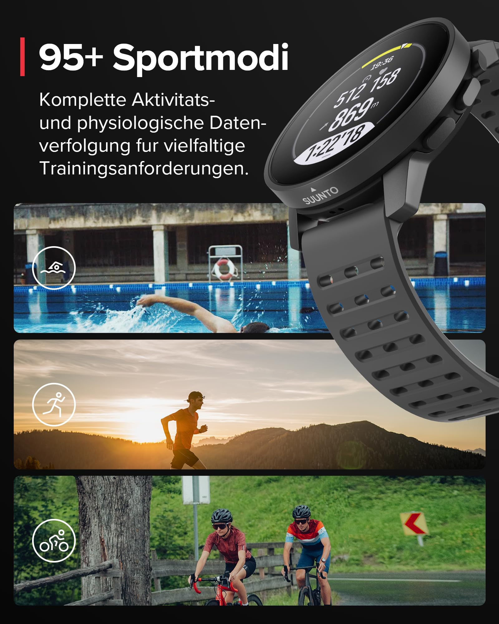 SUUNTO 9 Peak Pro Multisport Uhr - Robust Outdoor Smartwatch, Saphirglas Bildschirm & 100m Wasserdicht, Leicht & Dünn, Präzise GPS, Lange Akkulaufzeit, Pulsmessung am Handgelenk
