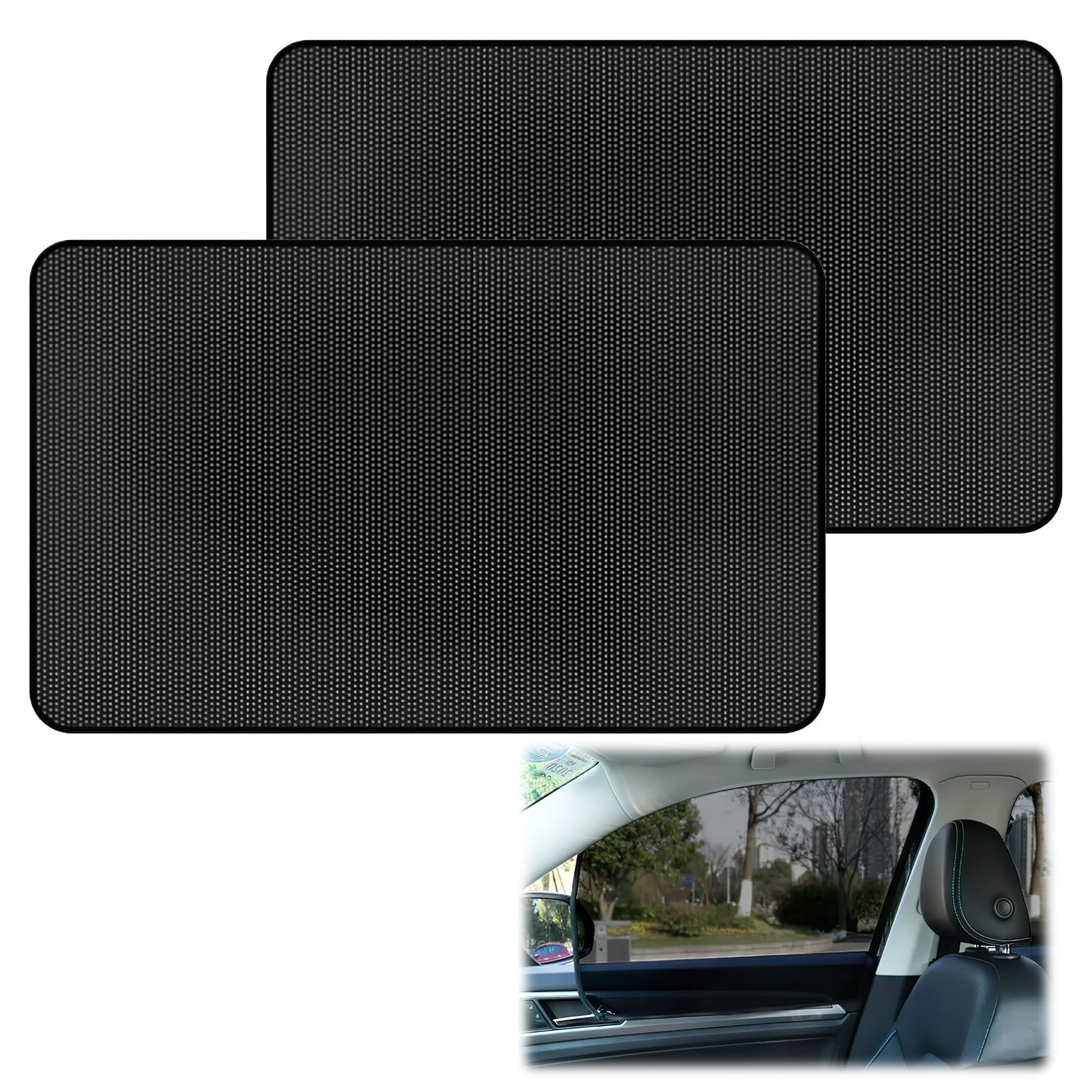 Parasol Magnético para Coche, Cortinas Coche Lateral Magnetica, con Autoadhesivo, Protección Solar para Ventanilla Lateral y Trasera, Cortina Reflectante Anti-UV, 2 Unidades