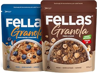 Fellas  kili Granola Paketi Yaban Mersinli & F nd k Kakaolu 200g+200g