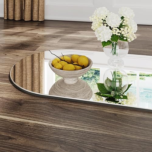 Miniatura 13 de Espejo ovalado de baño, espejo plateado de 24 x 36 pulgadas, espejos de pared, espejo de baño ovalado, espejos en forma de píldora, espejo