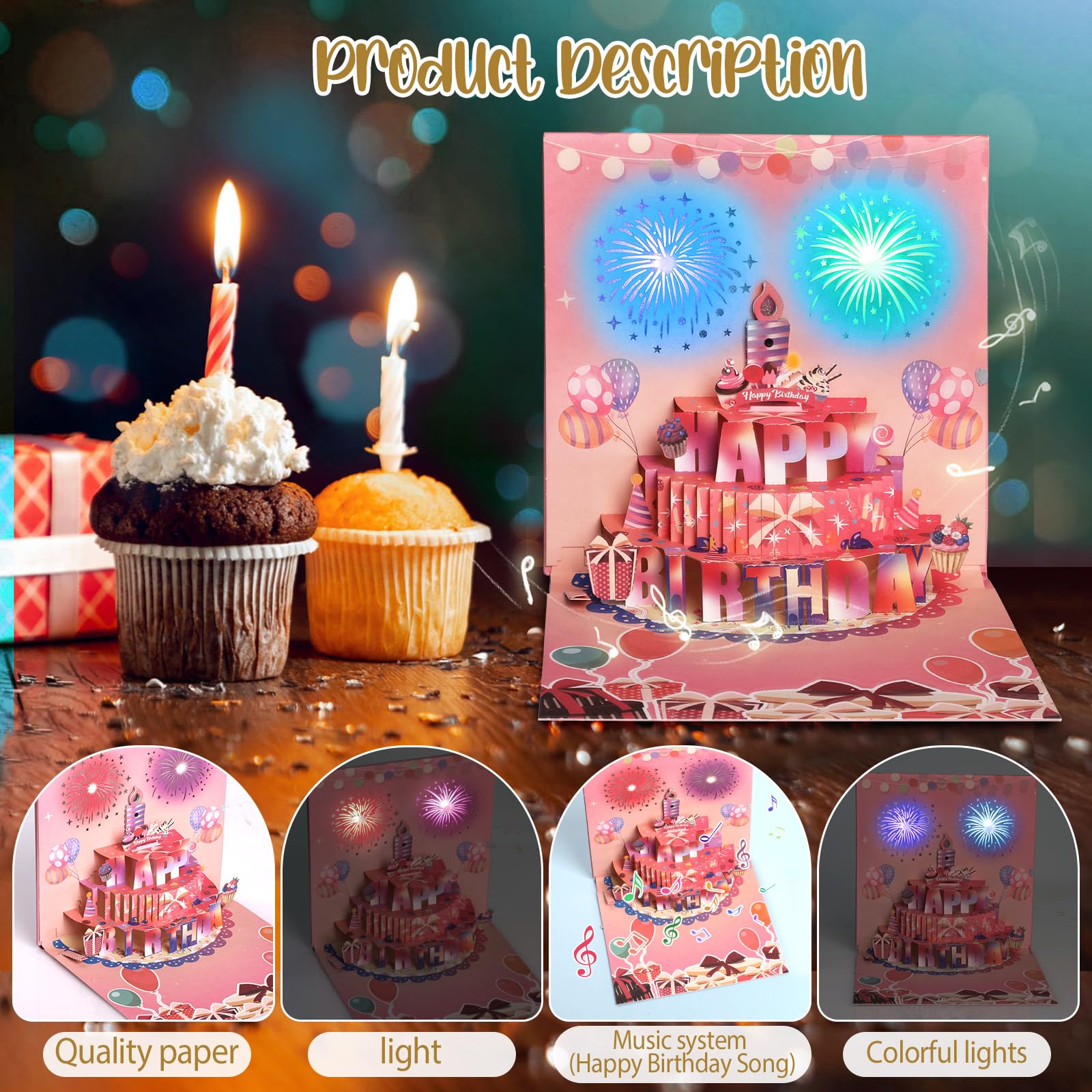 Biglietto di Compleanno Biglietto Auguri Compleanno 3D Pop Up Creativi