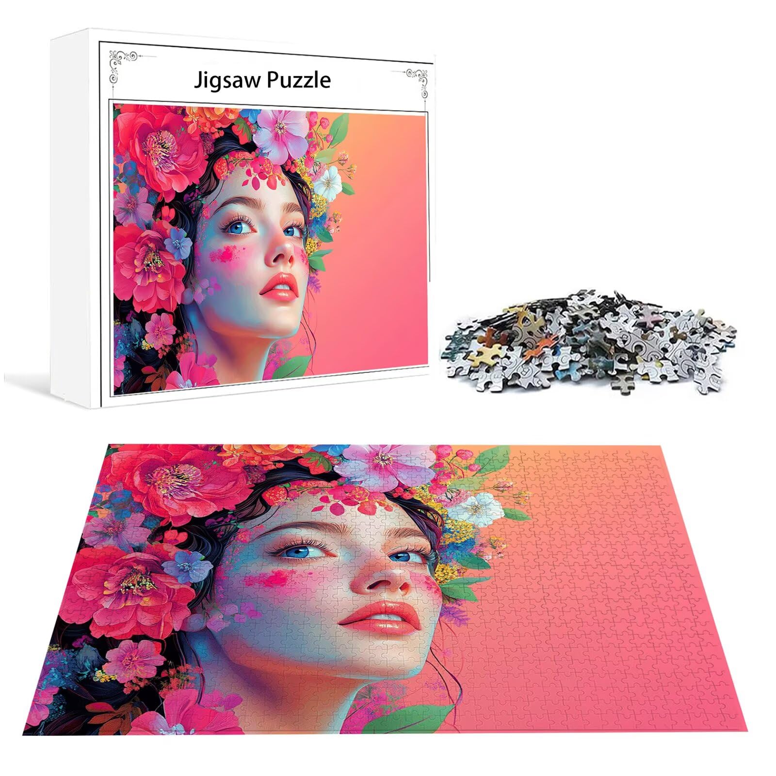 Frau Puzzle 5000 Teile Erwachsene Klassische Puzzles Blume Jigsaw Anspruchsvoll Impossible Schwer Pädagogisches Spielzeug Kinder Holzpuzzlem Groß Puzzlespiel Geeignet für alle Altersgruppen P-634