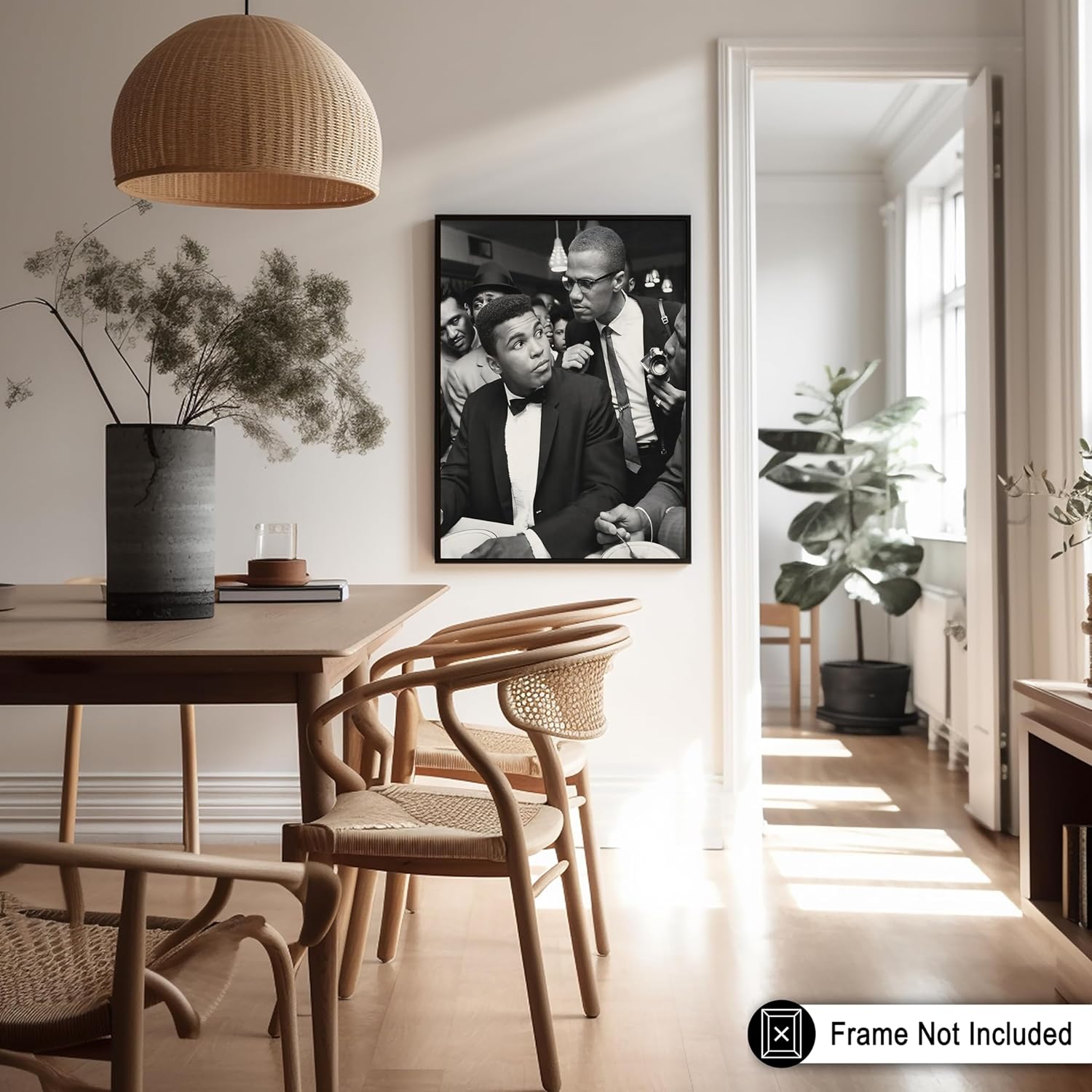 Poster Master Legendary Meeting Print - Minister Poster - Professional Boxer Art - Black and White Sports Photography Wall Design - Modern Gym or Living Room Decor - 24x32 Unframed Wall Art