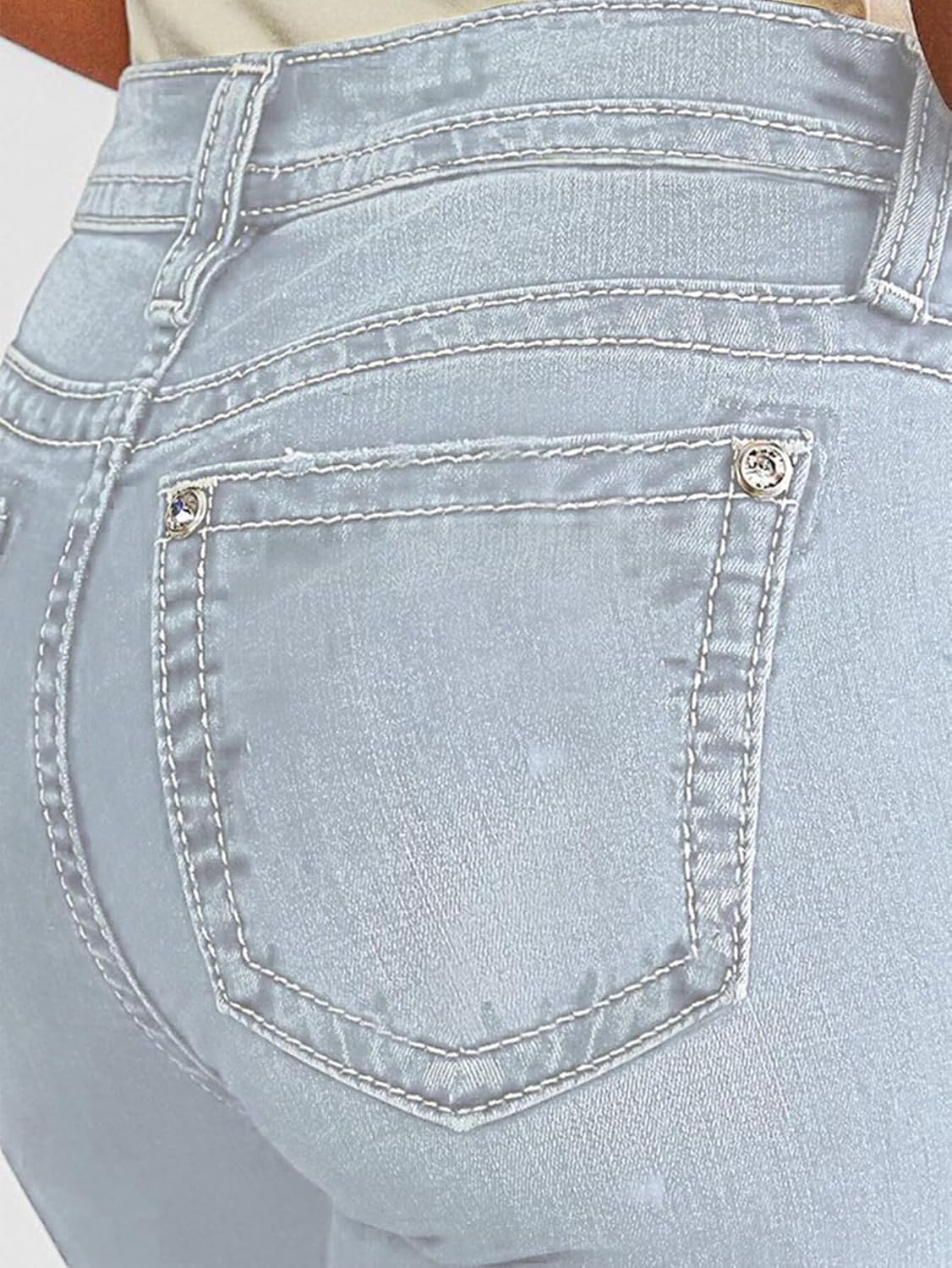 Flamingals Women’s Butt Lifting Skinny Leg Jeans Stretchy Tummy Control Mid Rise Denim Jeans