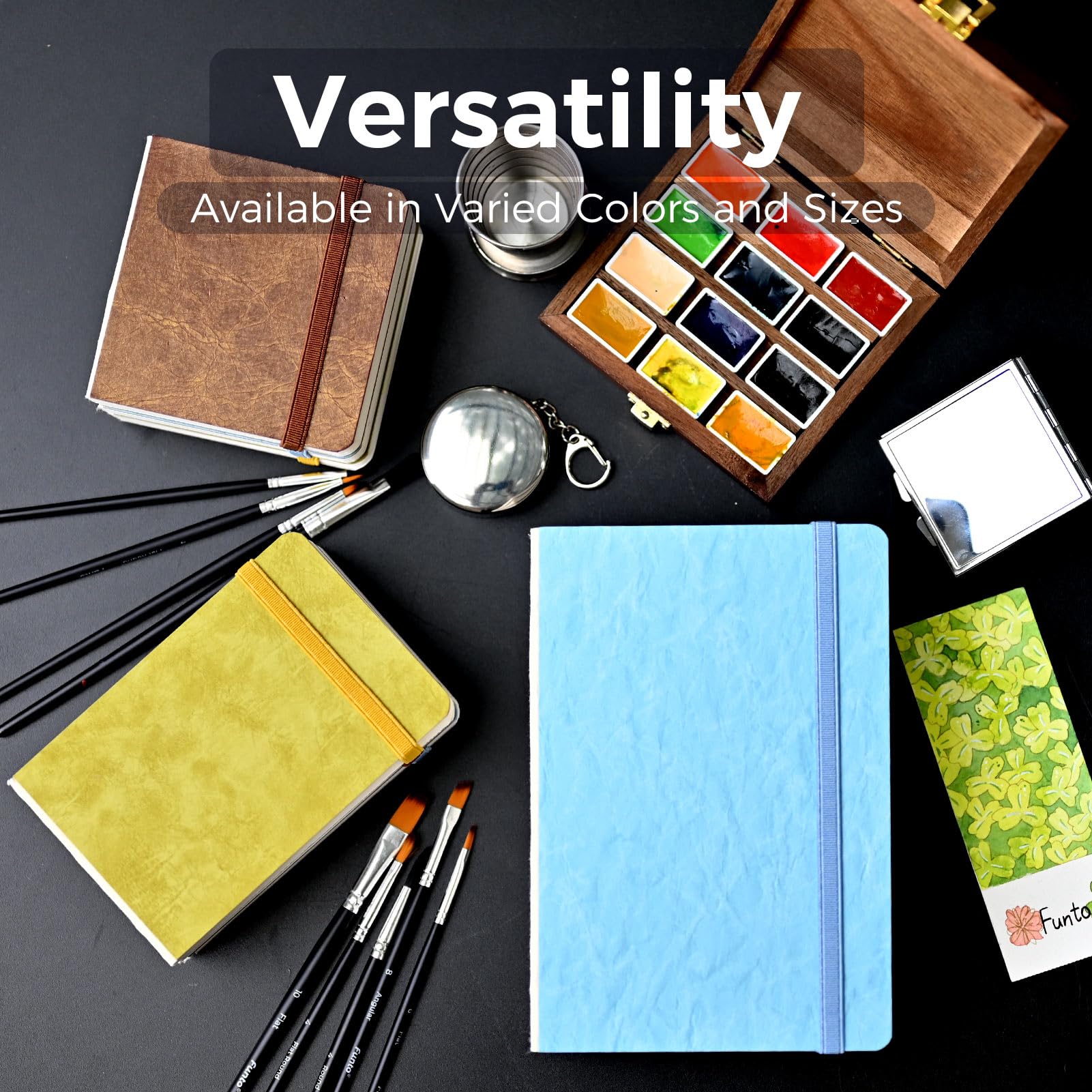 Funto Journal Aquarelle, 7,5 X 5, 2 Paquets, 44 Pages Chacun