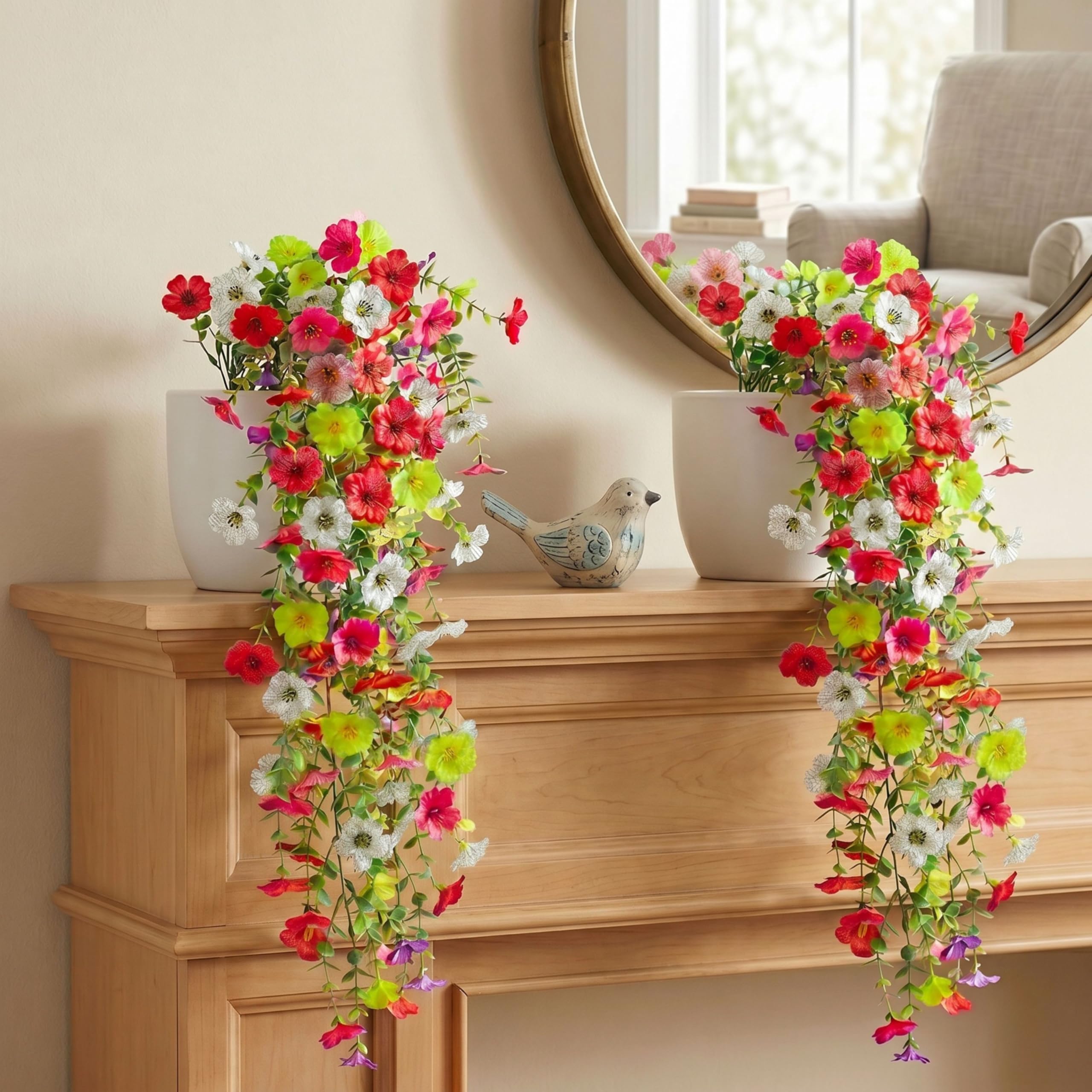 Dekorly Eucalyptus Vine with Daisy Flowers - 2 Pack -2