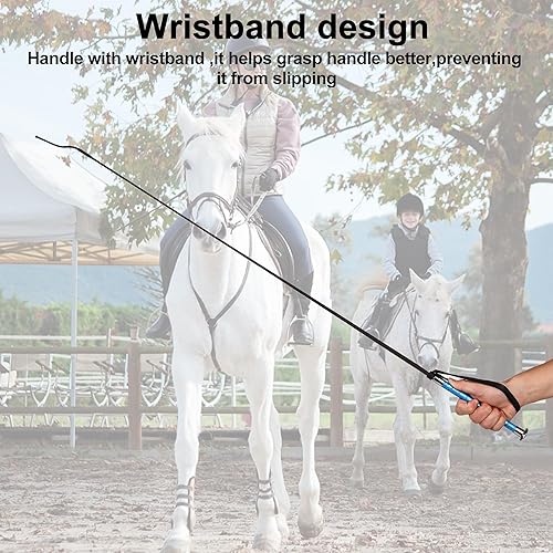 Miniatura 4 de Látigo de doma de caballo 43 pulgadas, palo de ganado de entrenamiento de látigo de cerdo con pulsera