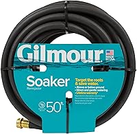Gilmour 5/8" x 50' Round Weeper Soaker Hose - Flexible Drip Irrigation for Gardens, Flower Beds, Vegetables, Lawns & Shrubs